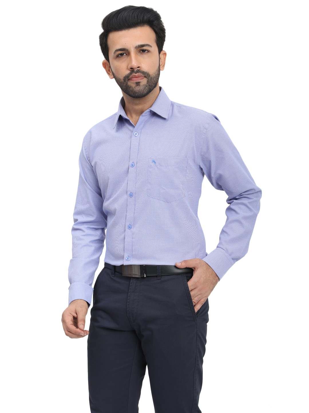 D'cot by Donear Men's Blue Polycotton Formal Shirts