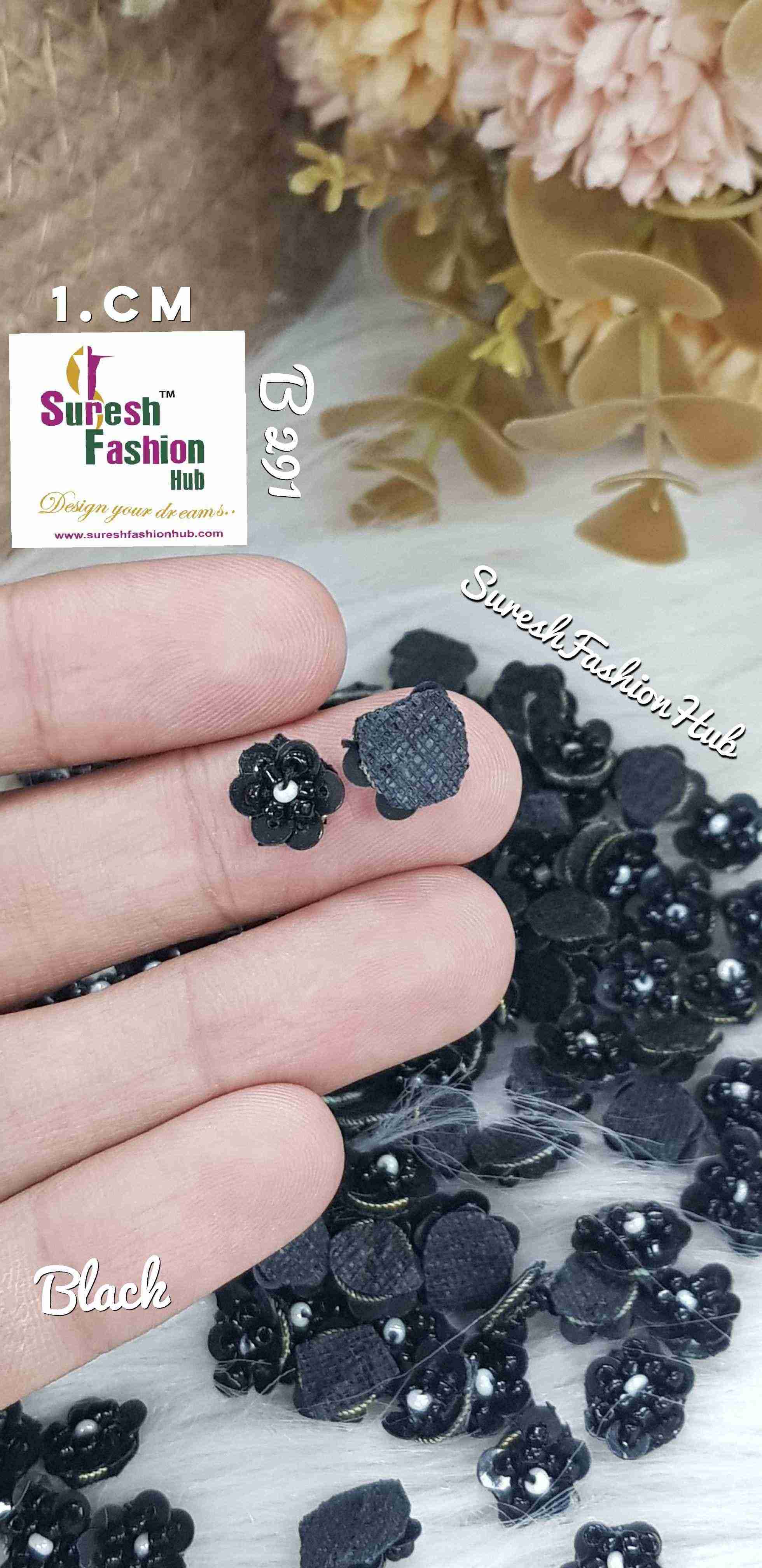 Black Beads Floral Elegance Hand-Stitched Butties Pack