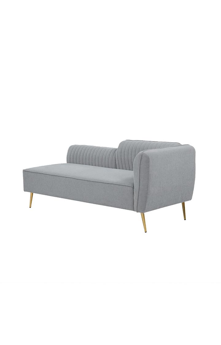 neudot Diva RHS Sofa Chaise Lounger with Golden Legs for Living Room|Bedroom|2 Person Sofa|Diwan|Premium Fabric | Solid Wood Frame|2 Seater (Colour : Misty Grey (DIY))