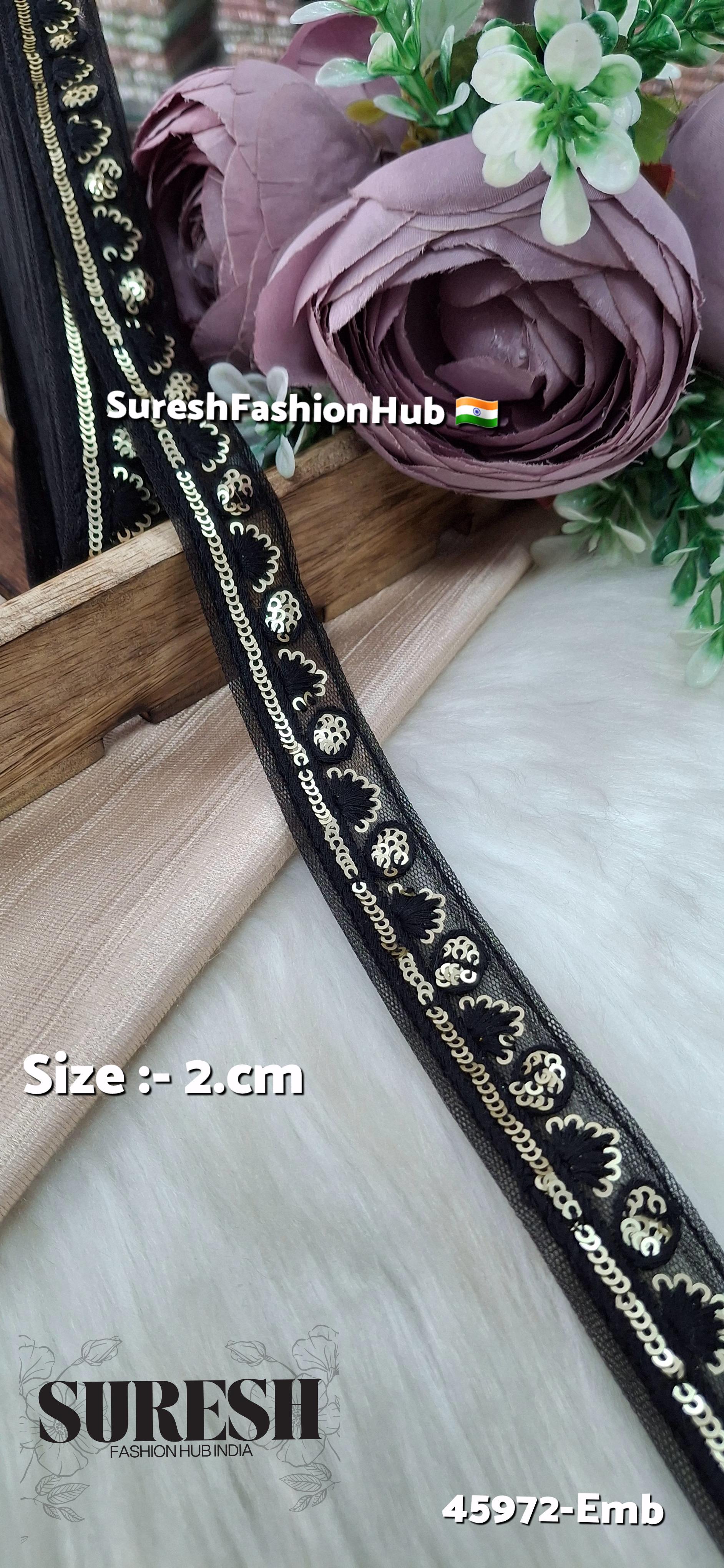 Black Tone-on-Tone Embroidery Lace