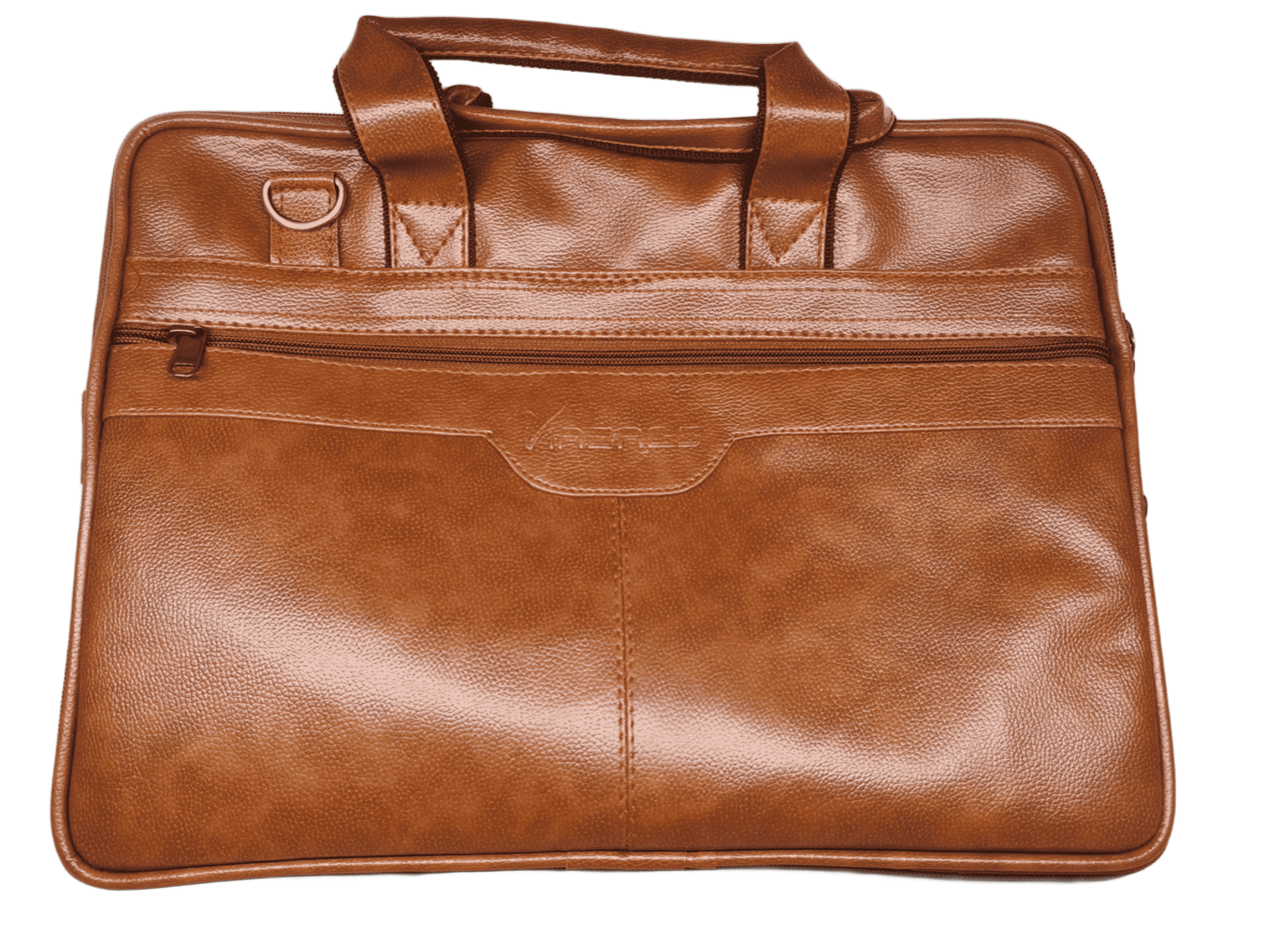 Viabags Men's Tan Synthetic Leather Executive Laptop Bag