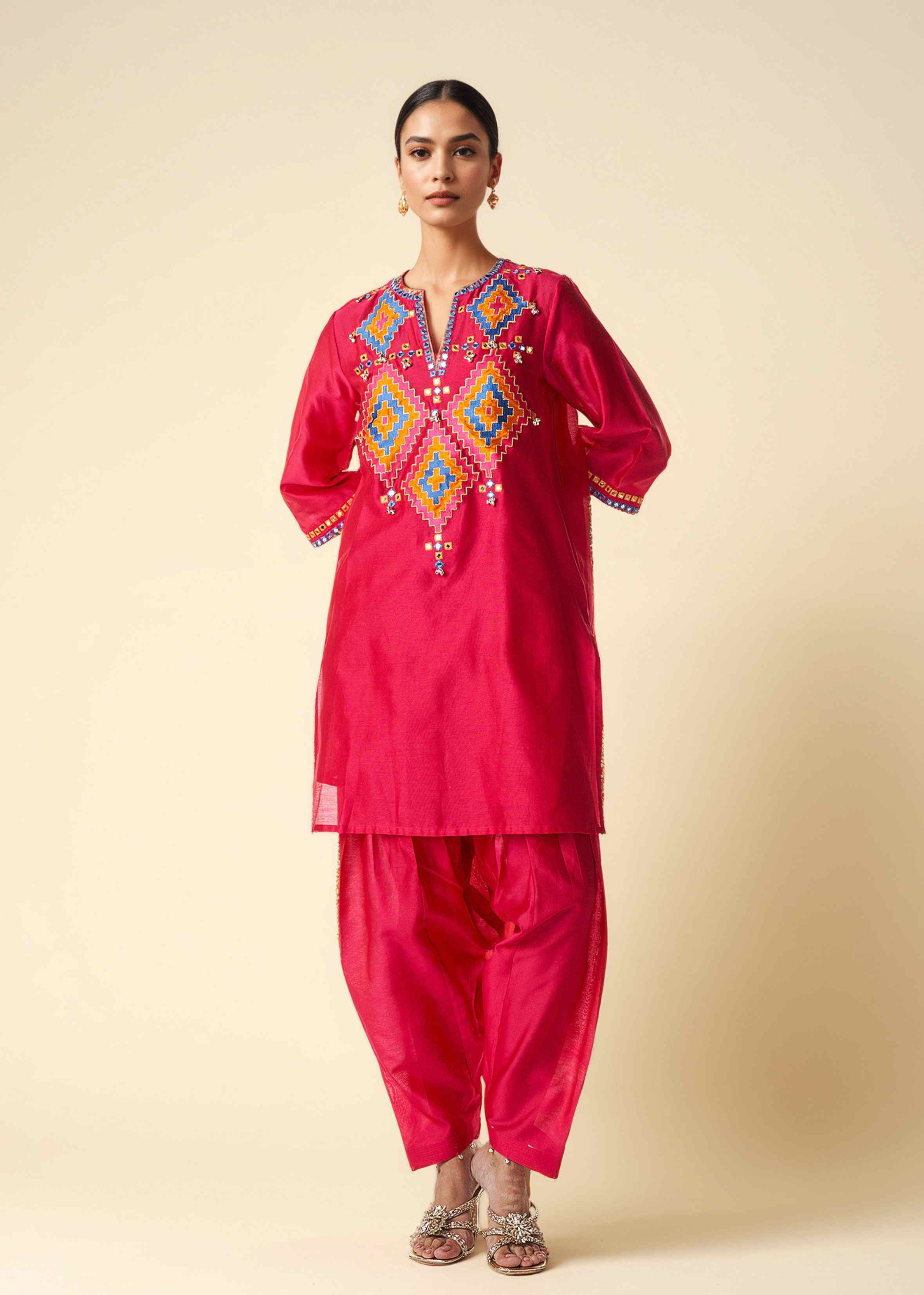Pink Short Kurta
