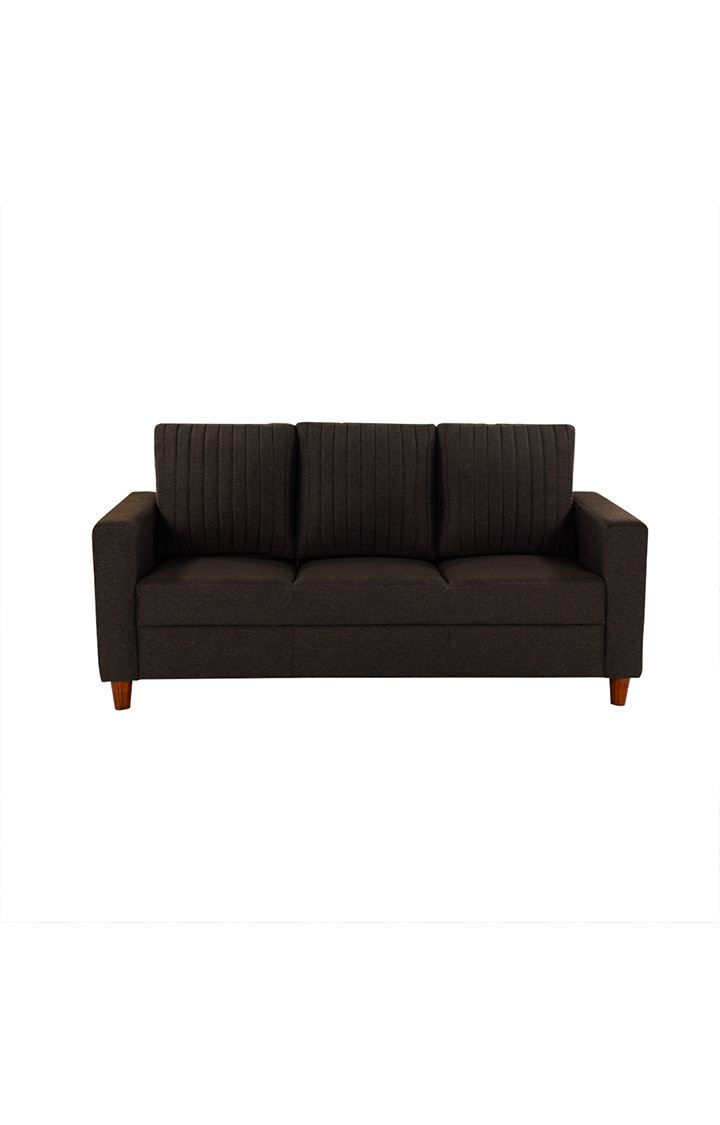 neudot Roman Sofa for Living Room |3 Persons Sofa|Premium Fabric with Cushioned Armrest | Solid Wood Frame|3 Seater in Chocolate Brown Color