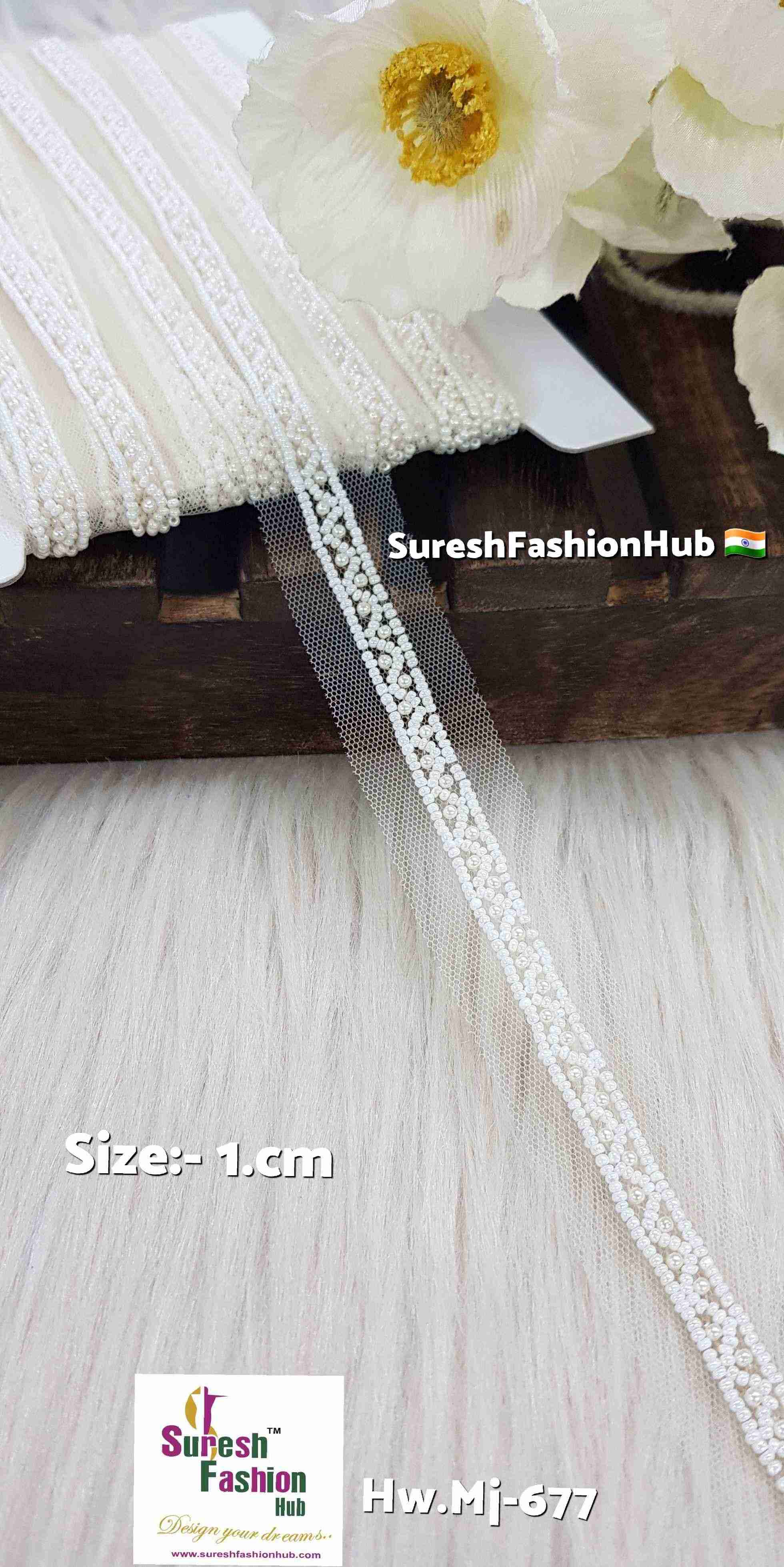 Pearl & Bead Handmade Net Lace