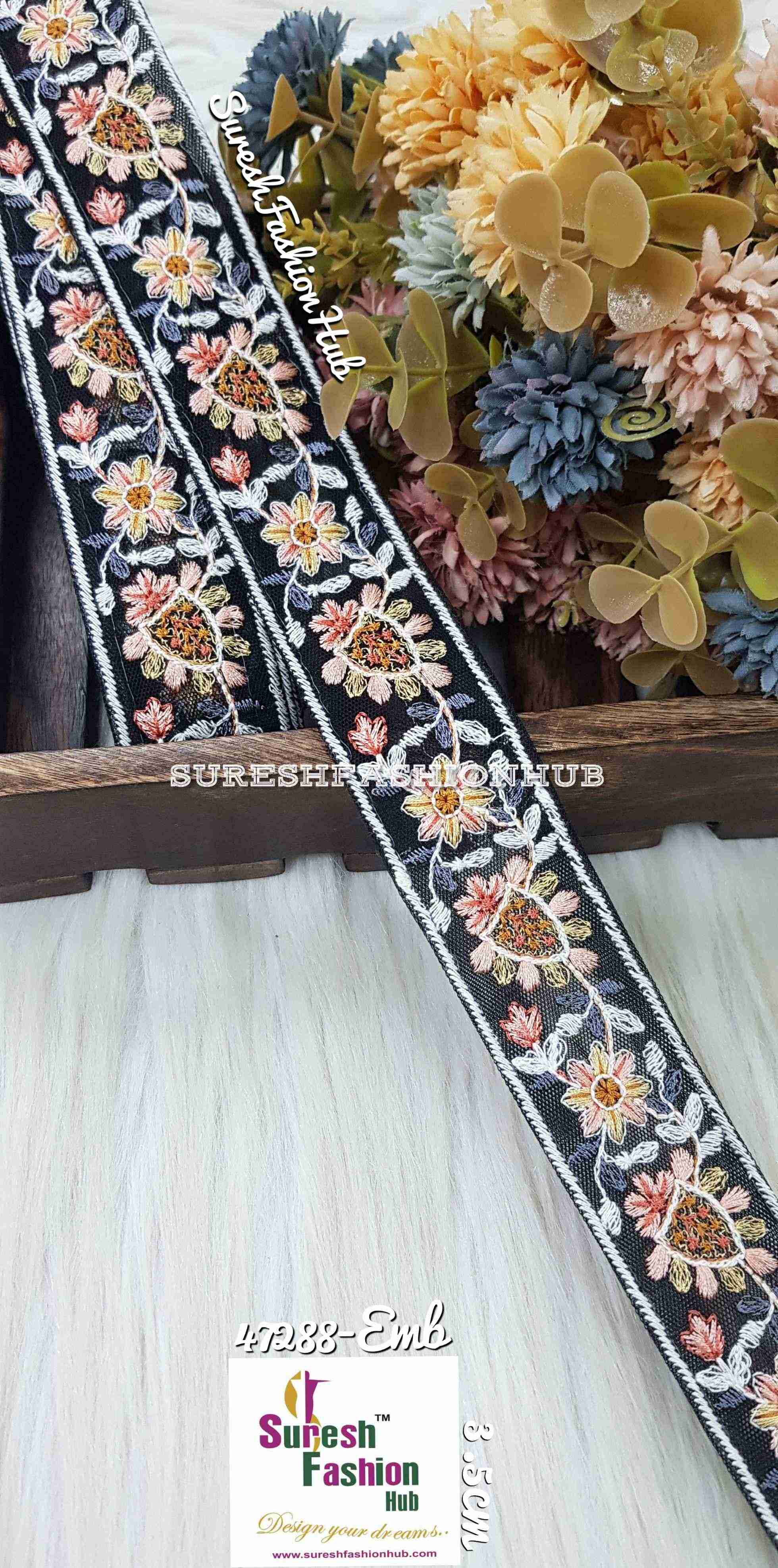 Embroidered Floral Lace Trim