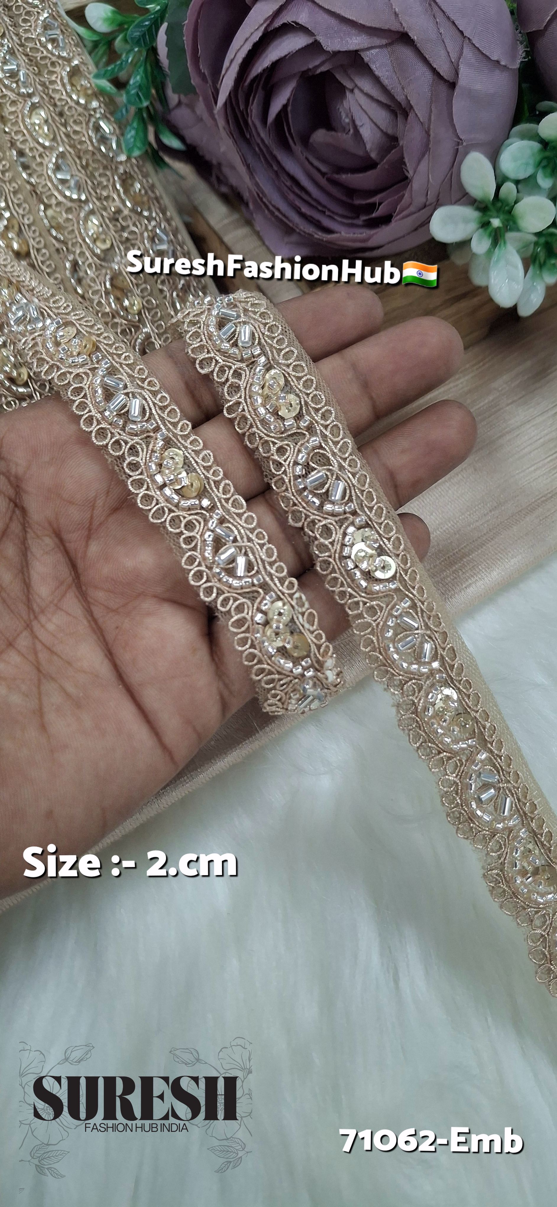 Rose Scalloped Cutwork Embroidery Lace
