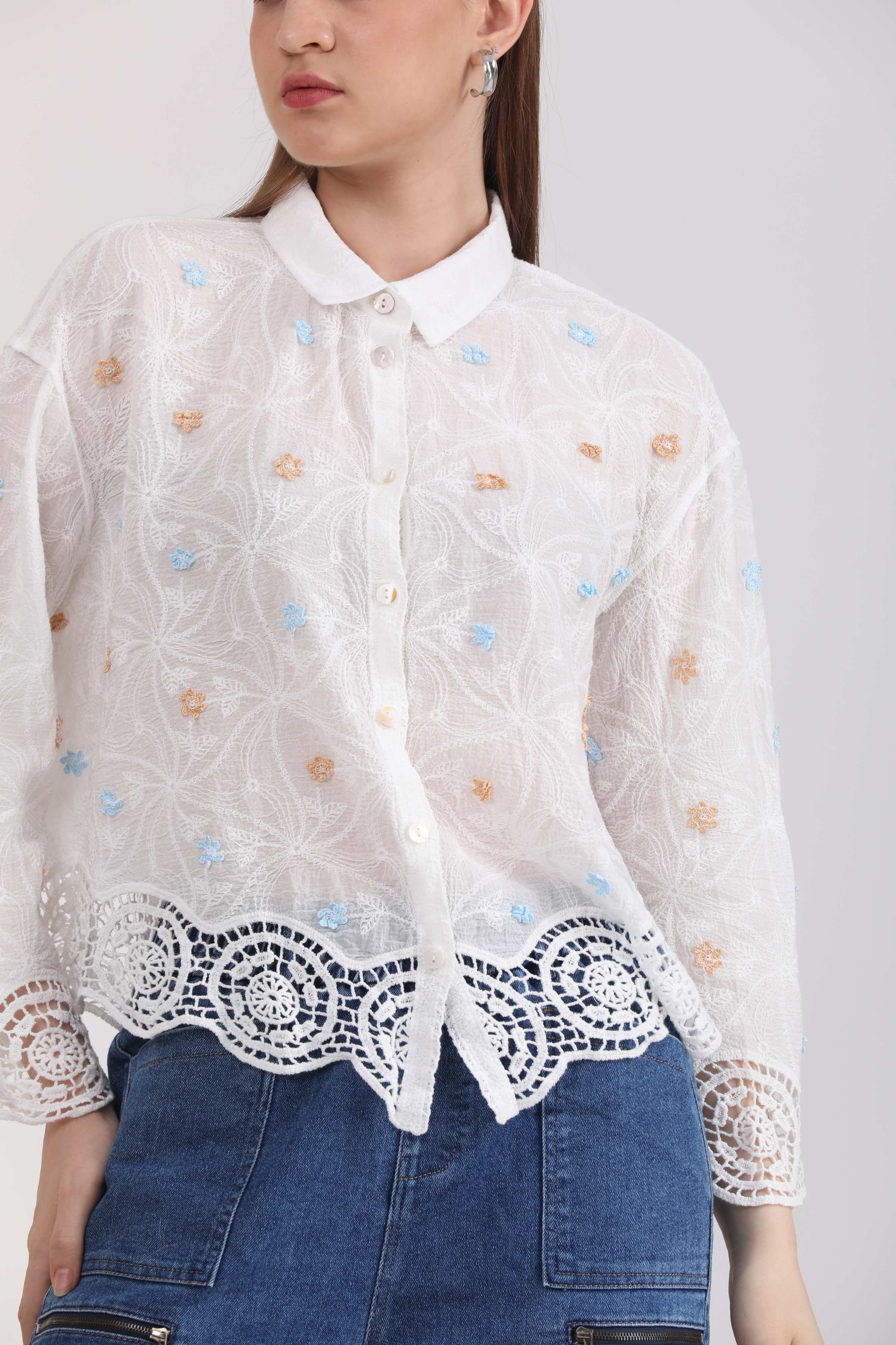 Albion Women White Blouson Top