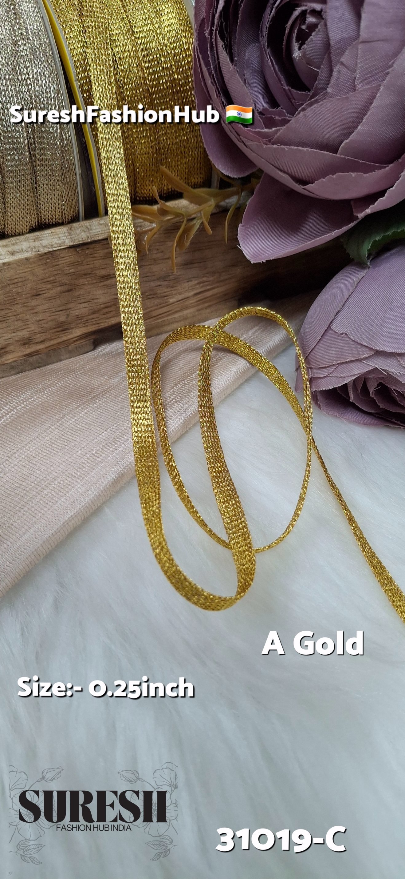 Antique Gold Slim Dori Jhalar Lace