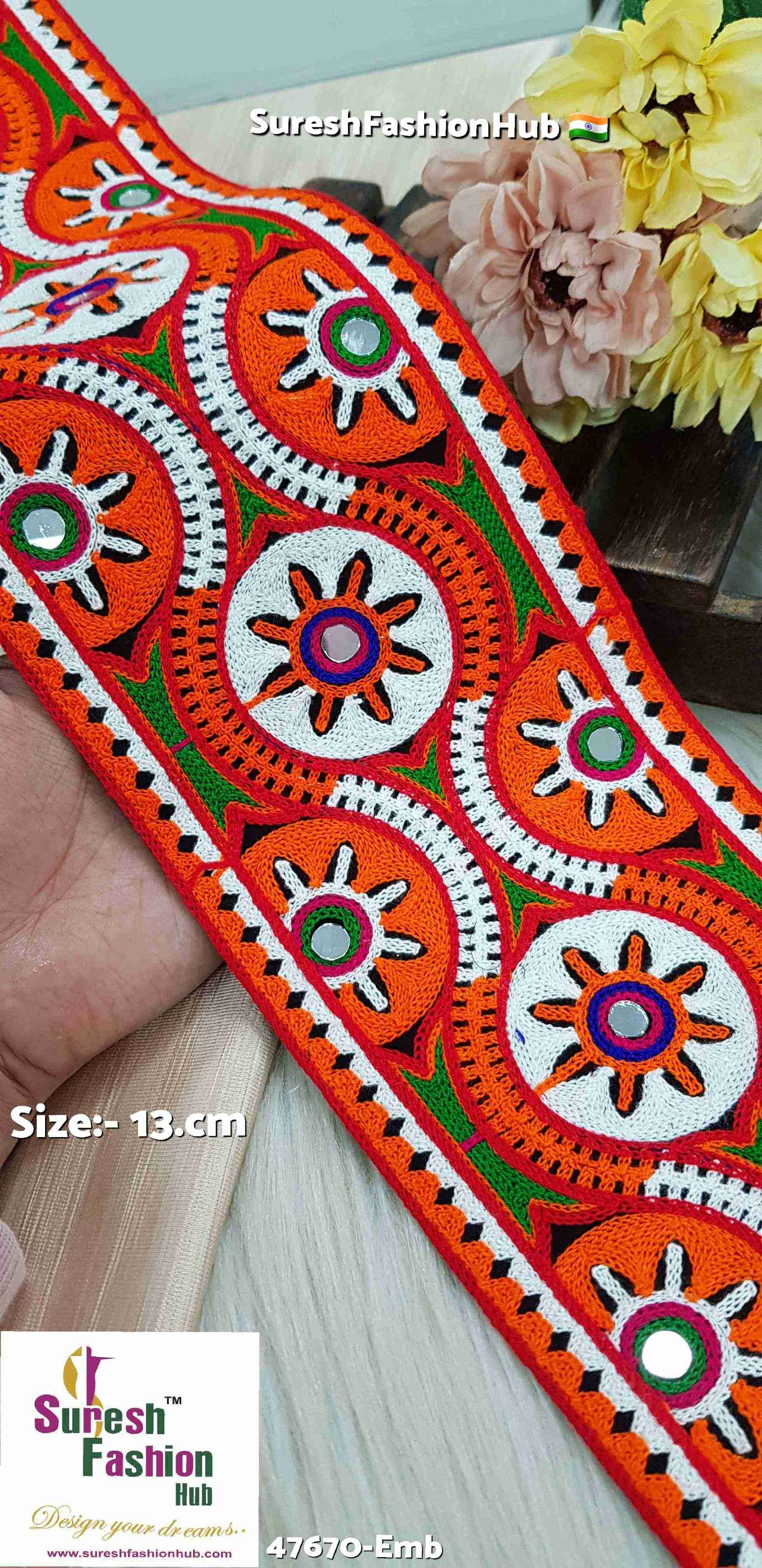 Mirror-Work Navratri Lace