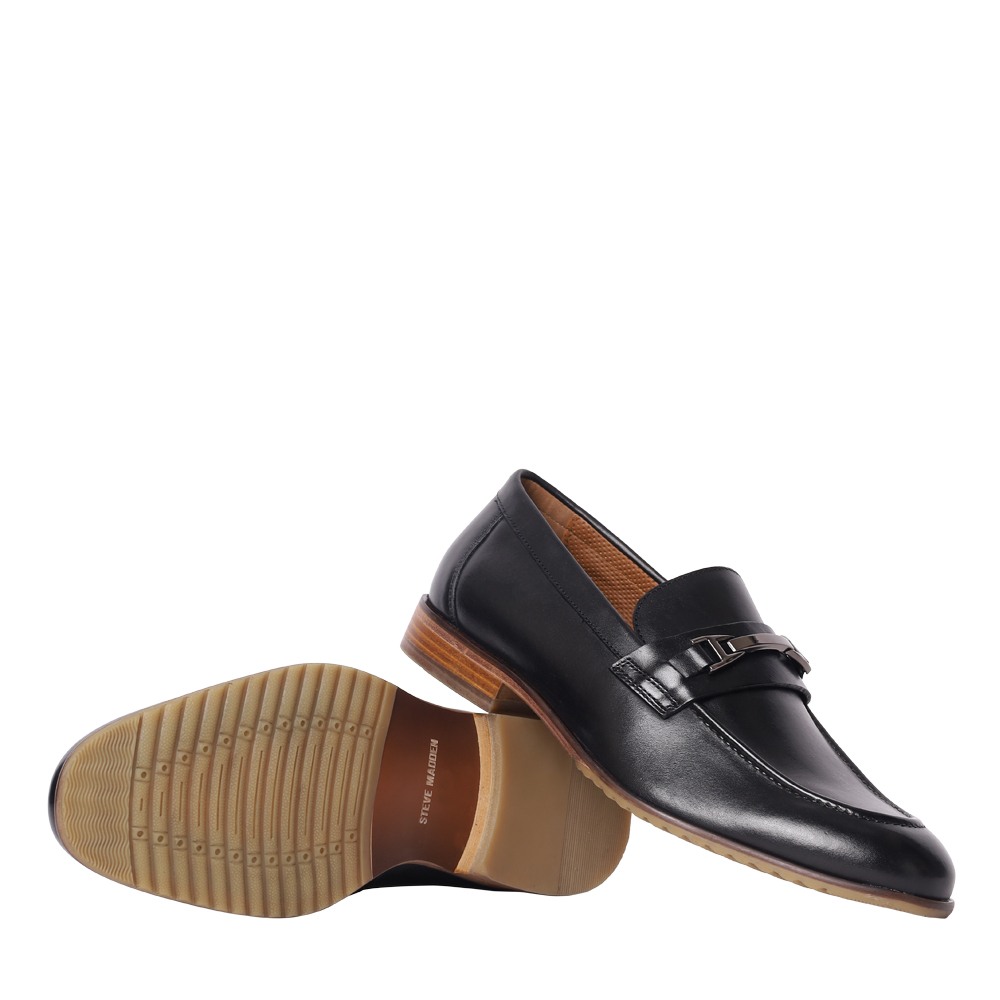 Elias Black Leather Dress Loafer