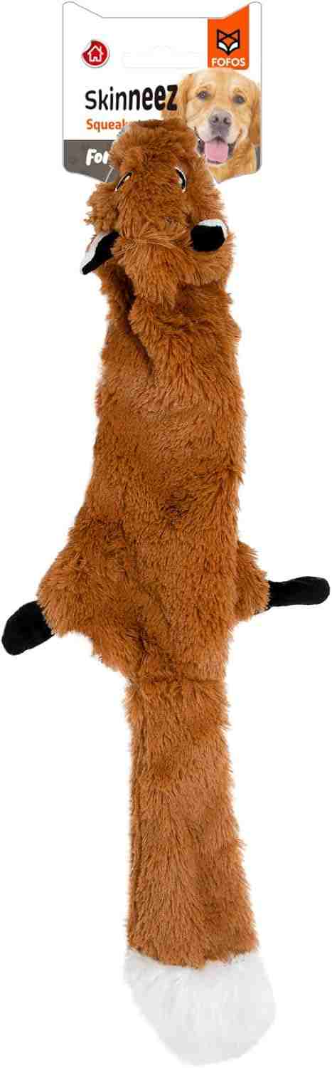 Barkbutler Fofos Skinneez Fox Interactive Squeaky Toy for Dogs