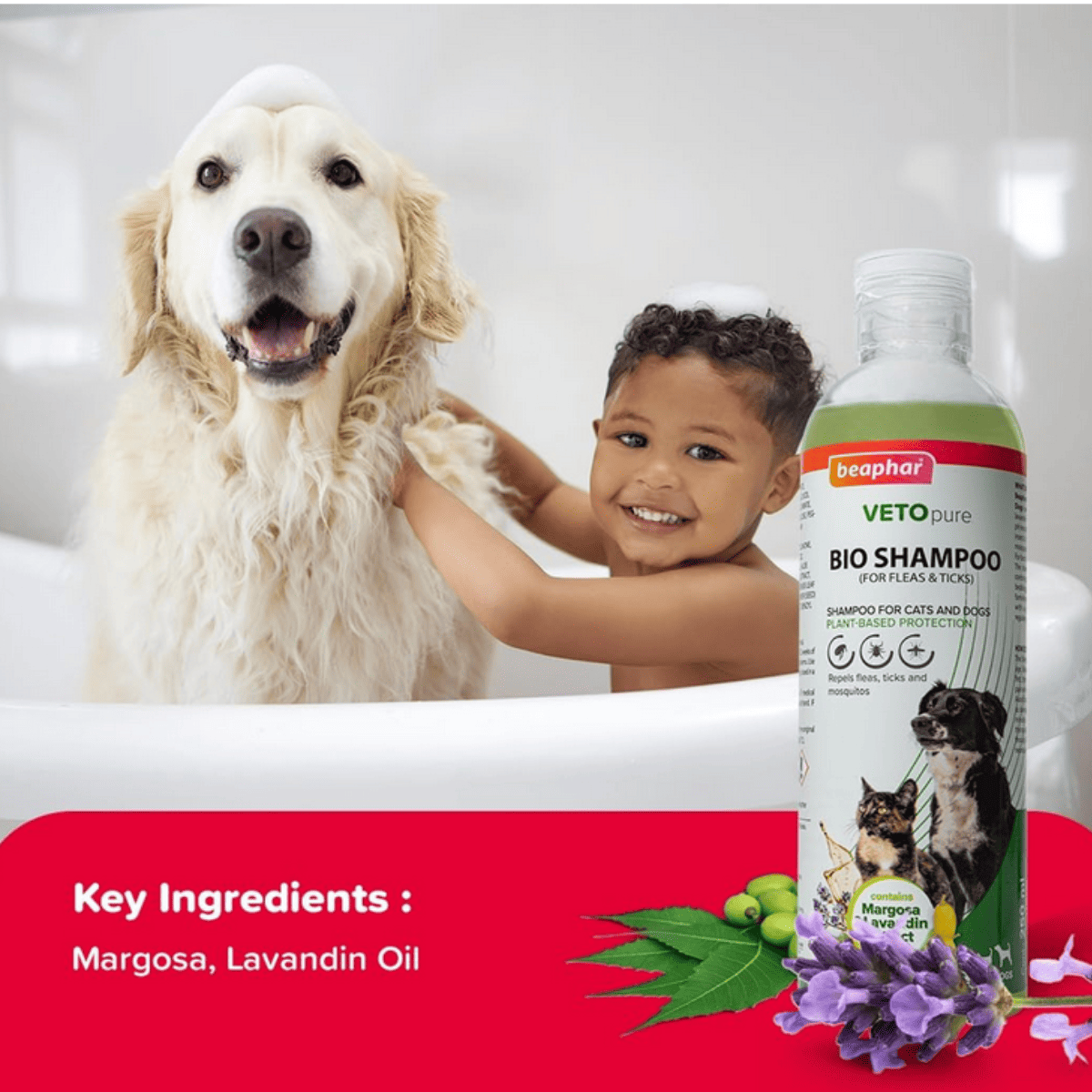 Beaphar Bio Ticks, Fleas & Biting Lice Remover Dog & Cat Shampoo