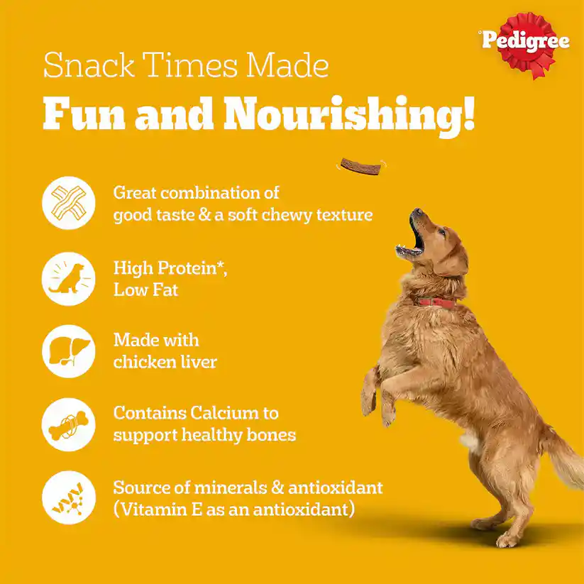 Pedigree Tasty Jerky Adult Grilled Liver Dog Treat - 70gm