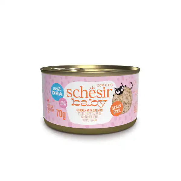 Schesir Baby Kitten Wholefood Chicken and Salmon Wet Food, 70g