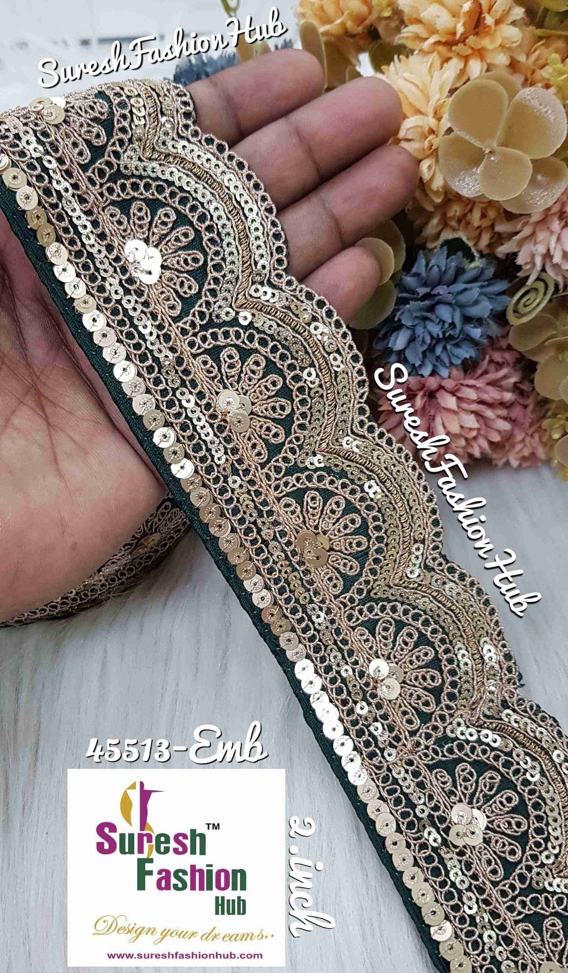 Sophisticated One-Sided Scalloped Lace Trim for Sarees