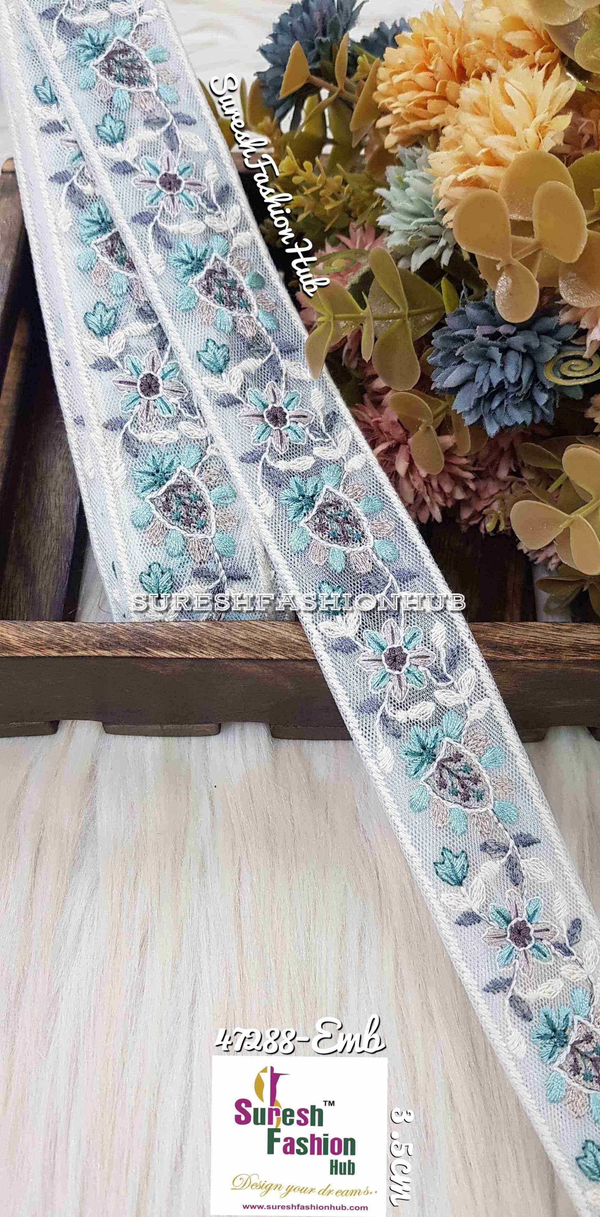 Embroidered Floral Lace Trim