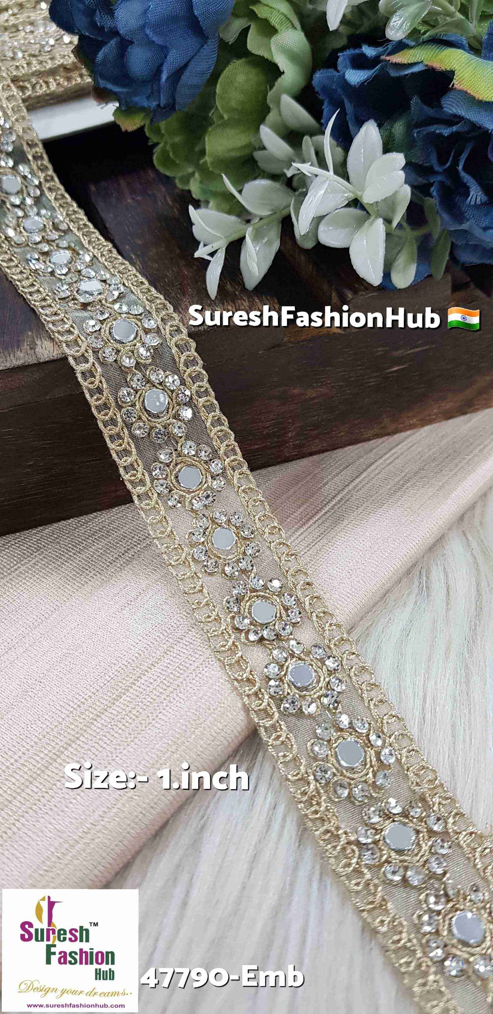 Pearl Mirror Floral Organza Lace