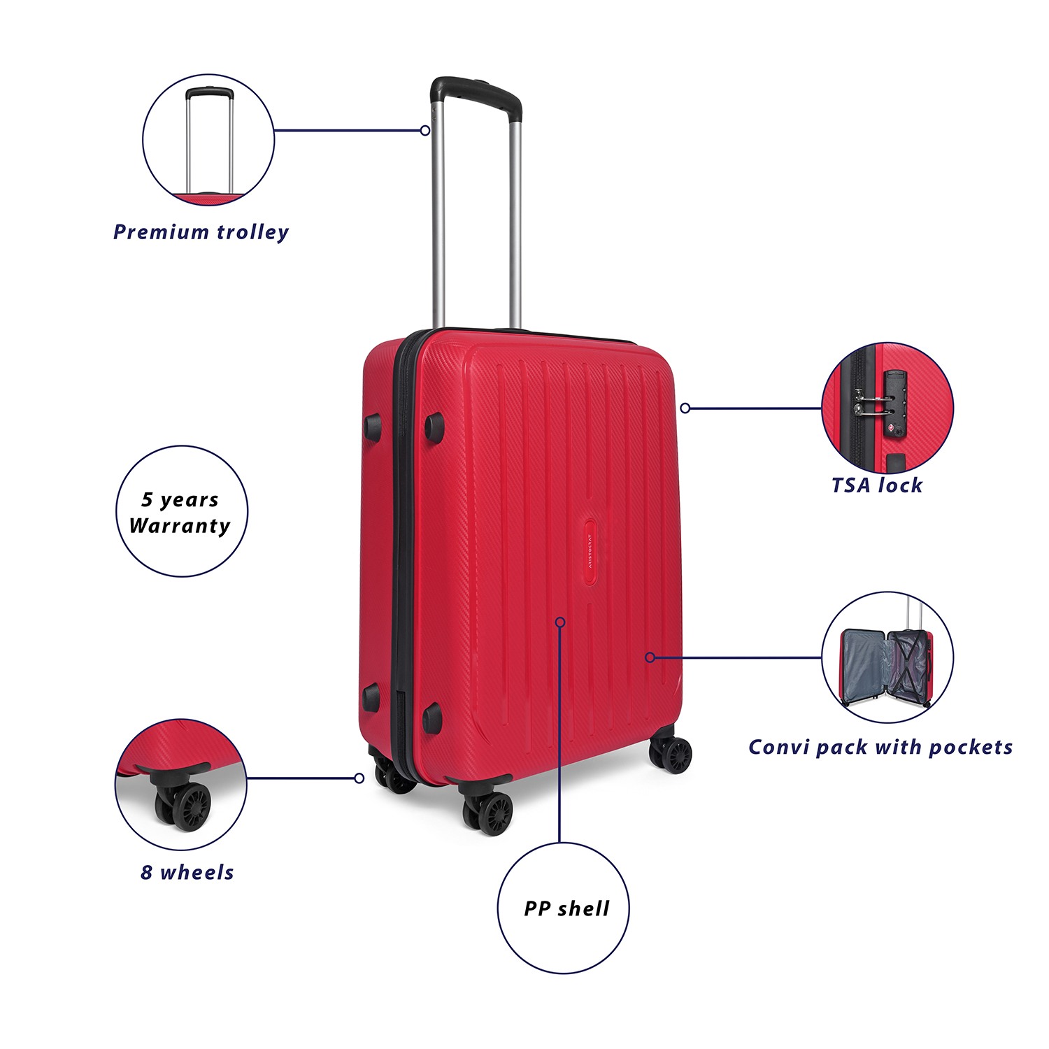 Vip Water Resistant Hard Cabin Trolley Bag