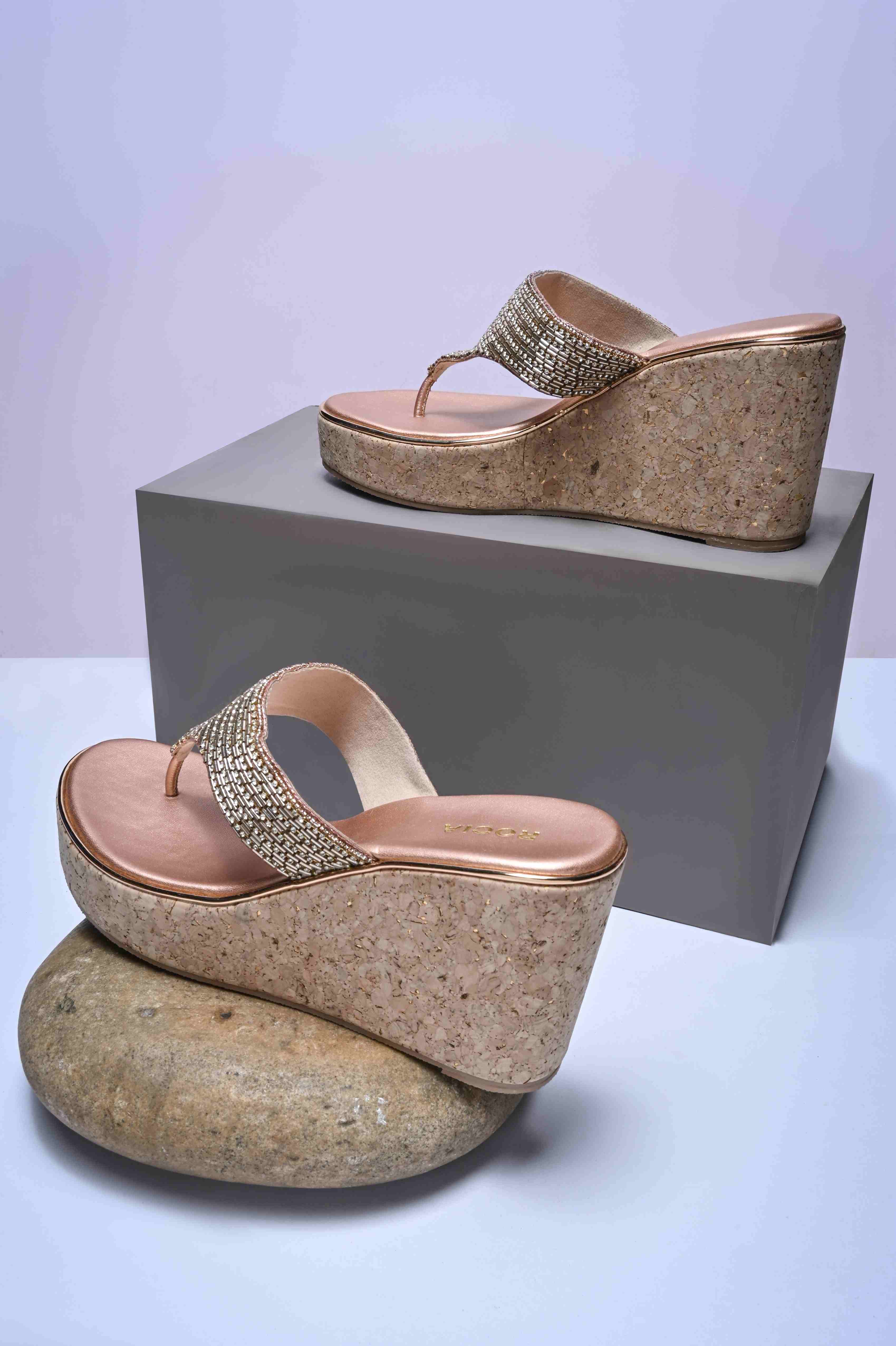 Women Embroidered Wedges