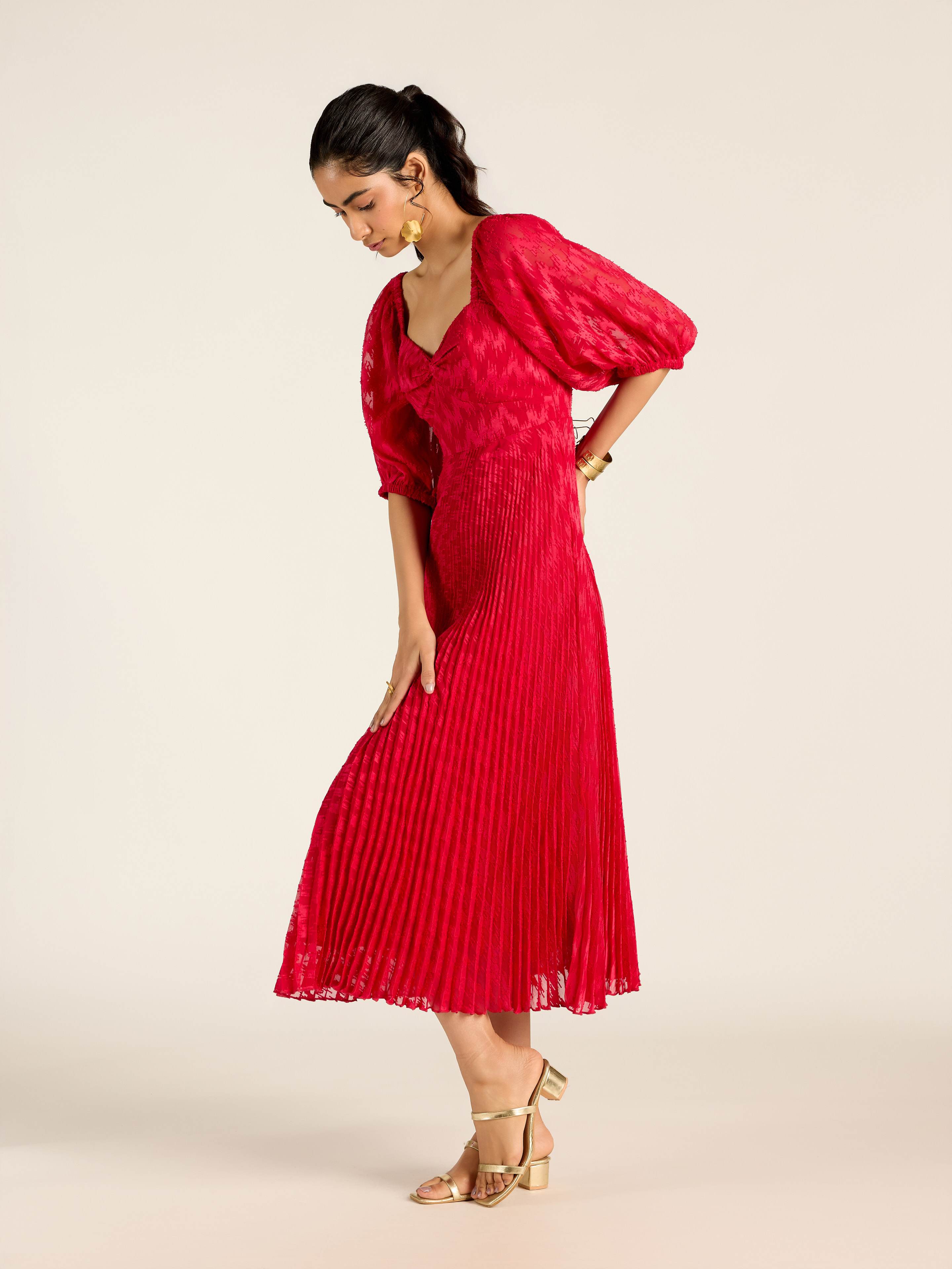 Red Melanie Long Dress