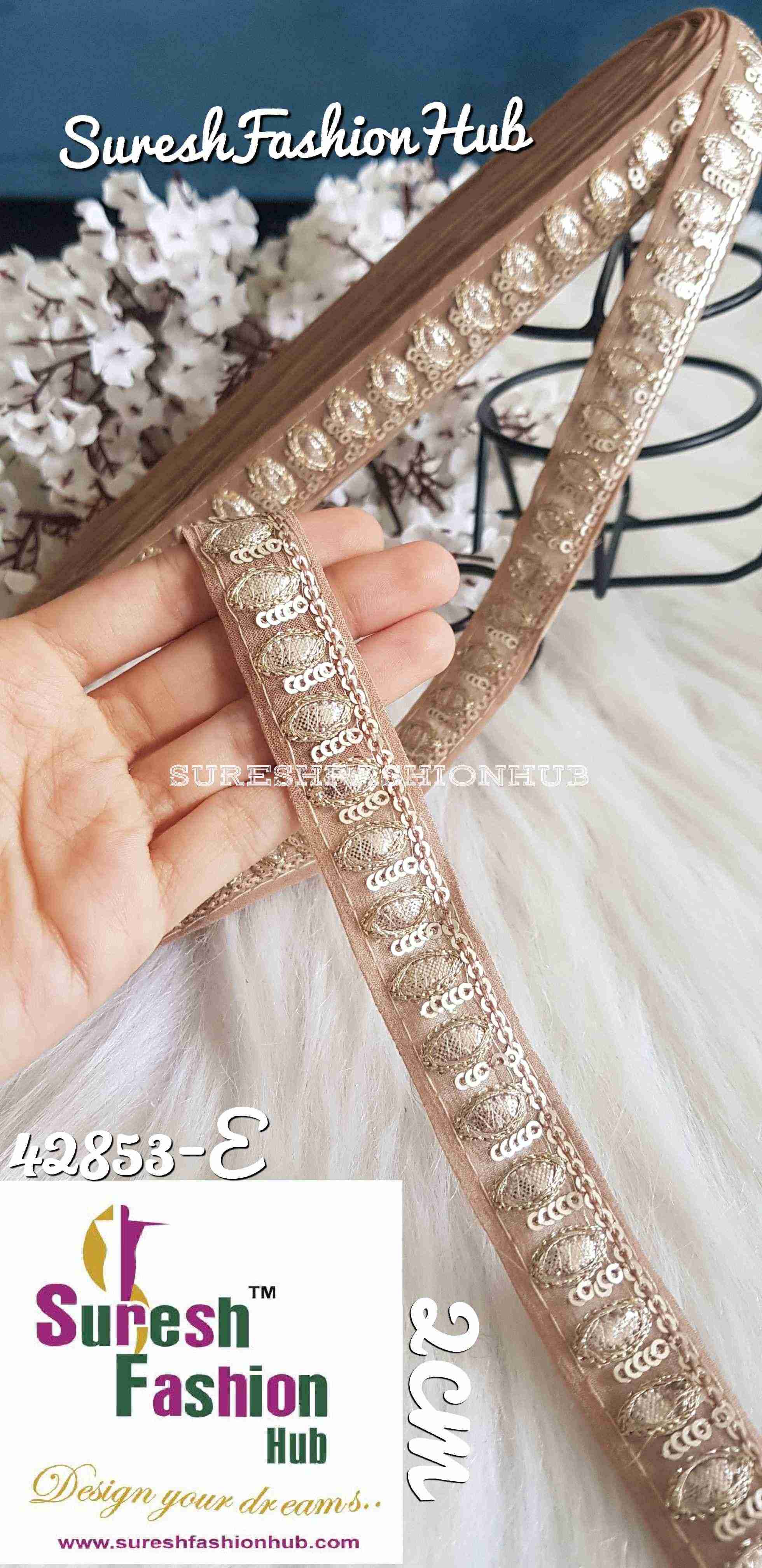 Beautiful Beige Gota Pati Trim