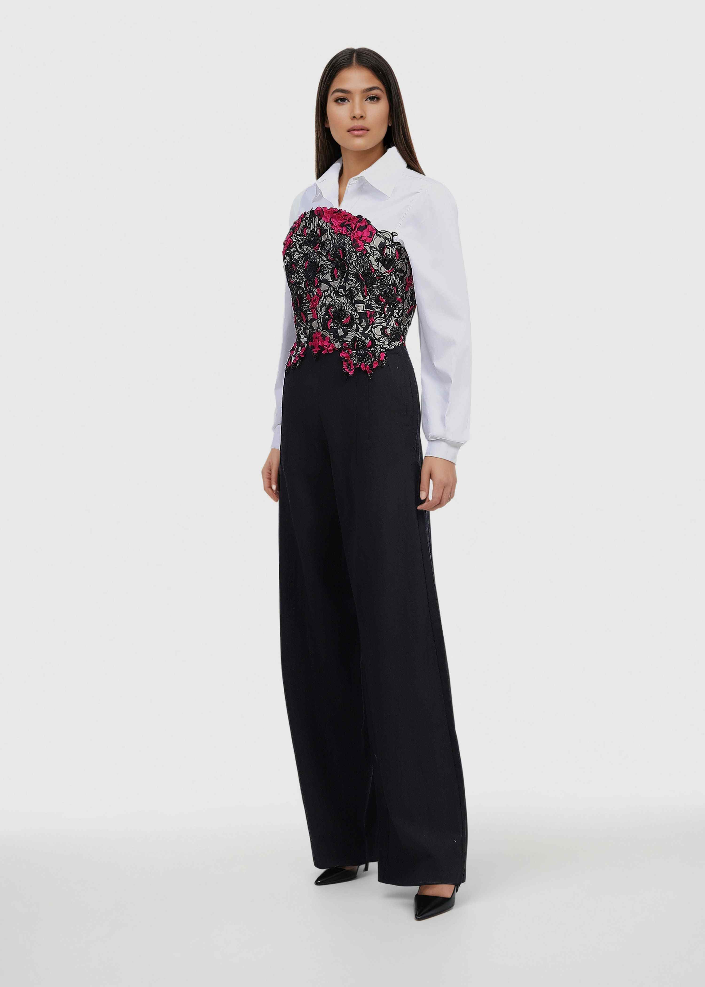 AKOK Multicolor Others Corset with Shirt & Trouser Co-ords
