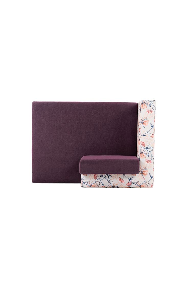 neudot Hailey Duet Fabric 1 Seater LHS Lounger in Floral Paradise Purple Colour