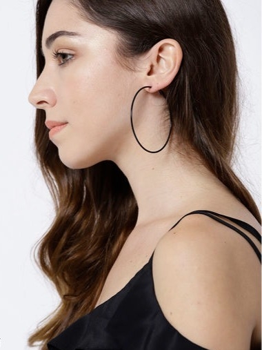 Black Hoop Earrings | Mens Earrings - Twistedpendant
