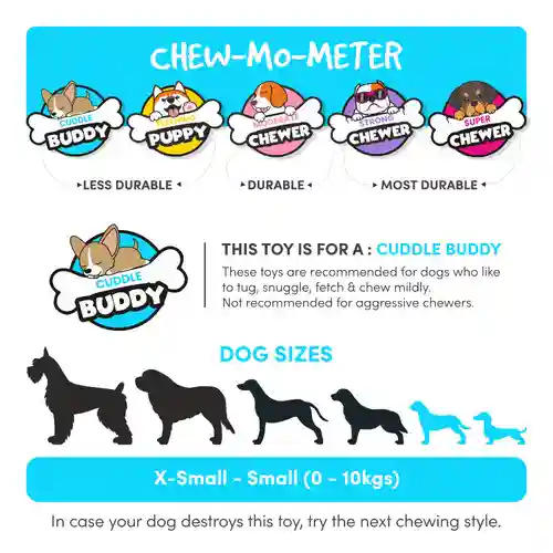 Barkbutler Fofos Latex Bi Dog Toy for Dogs | For Small Chewers (Yellow)