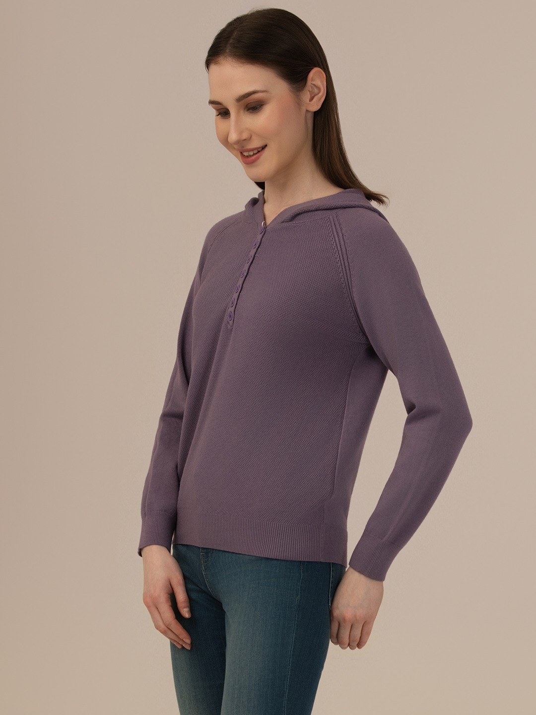 Albion Winter Purple  Woolen Top for Women – Warm & Trendy