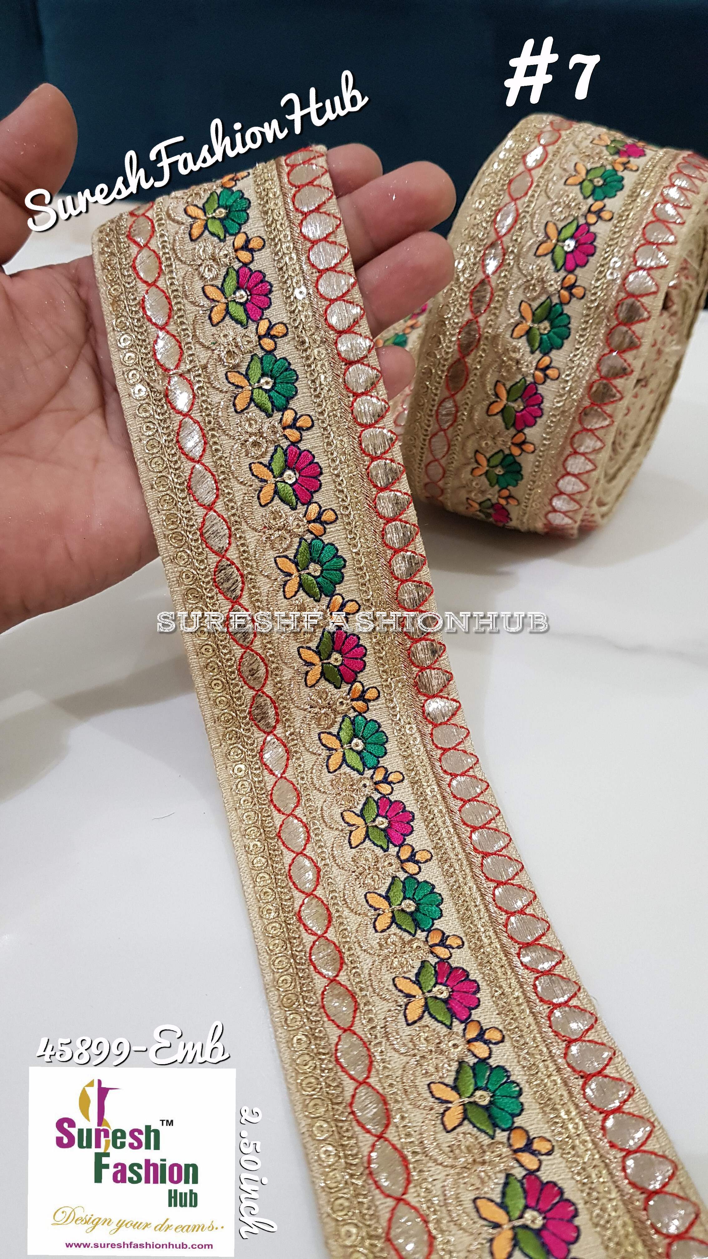 Indian Laces Embellishments Embroidery Saree Border Wholesale Silk Crafting Sewing Decorative Designer Ribbons #Blackborder  #Fancylaces #Decorativetrims #Embroideredborder #Sewingtrims #テープ #minne #lndianlaces #Sareeborder #アニー都城 #pasamanerías #pasamaneriasbordadas #Embellishments #可愛いマスク #Embroiderytrimmings #アクセサリー