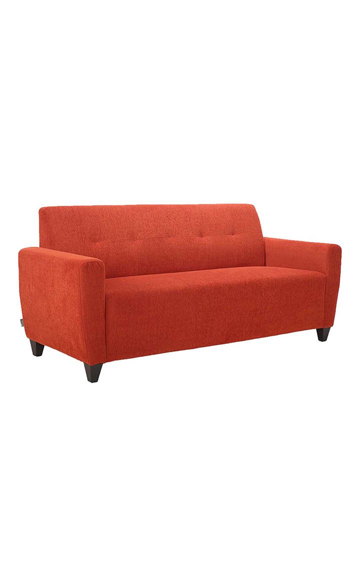 neudot Elegance Sofa for Living Room |3 Person Sofa|Premium Fabric with Cushioned Armrest | Solid Wood Frame|3 Seater in Rusty Cider Orange Color