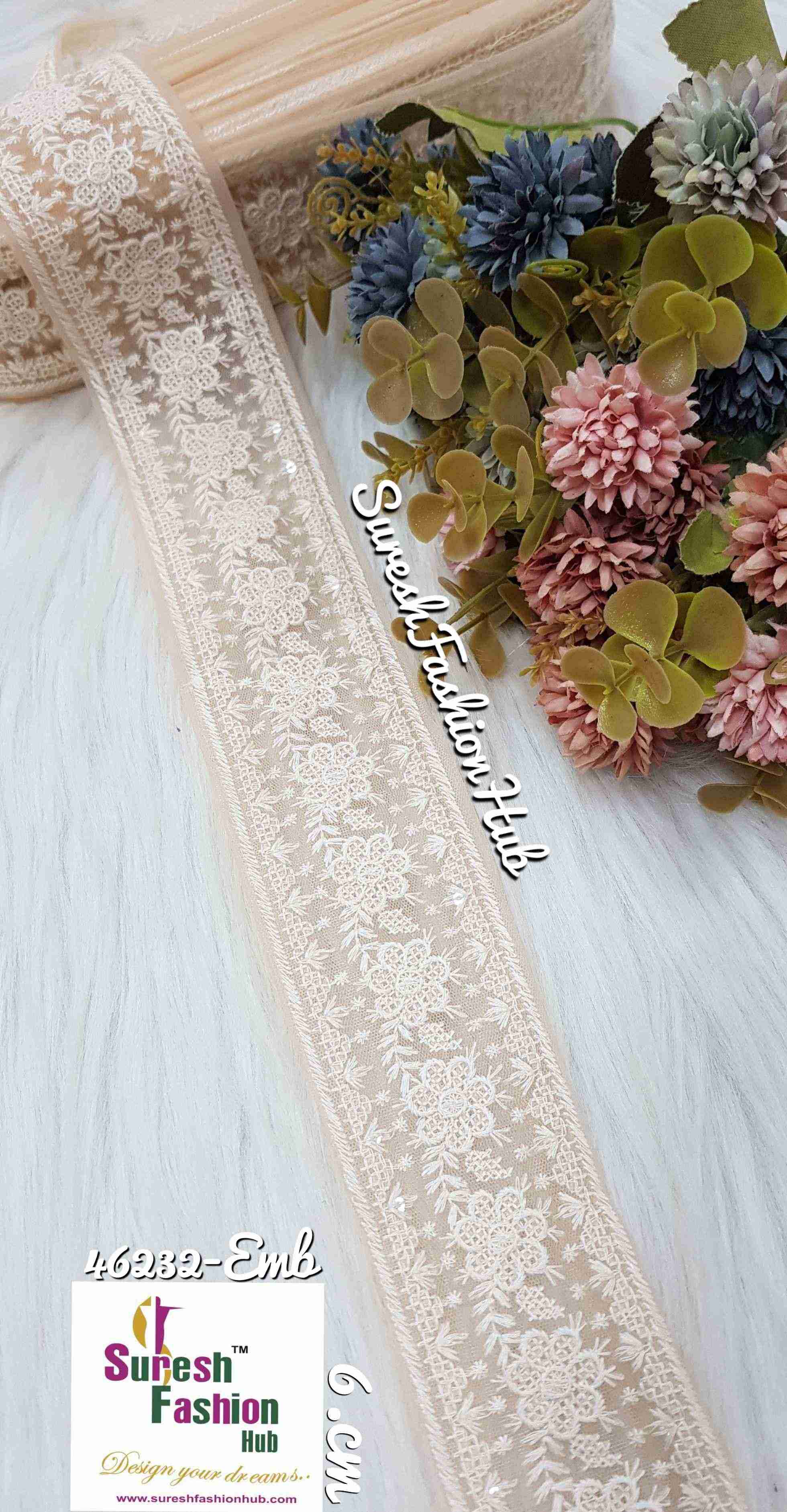 Peach Threaded Kaleidoscope laces