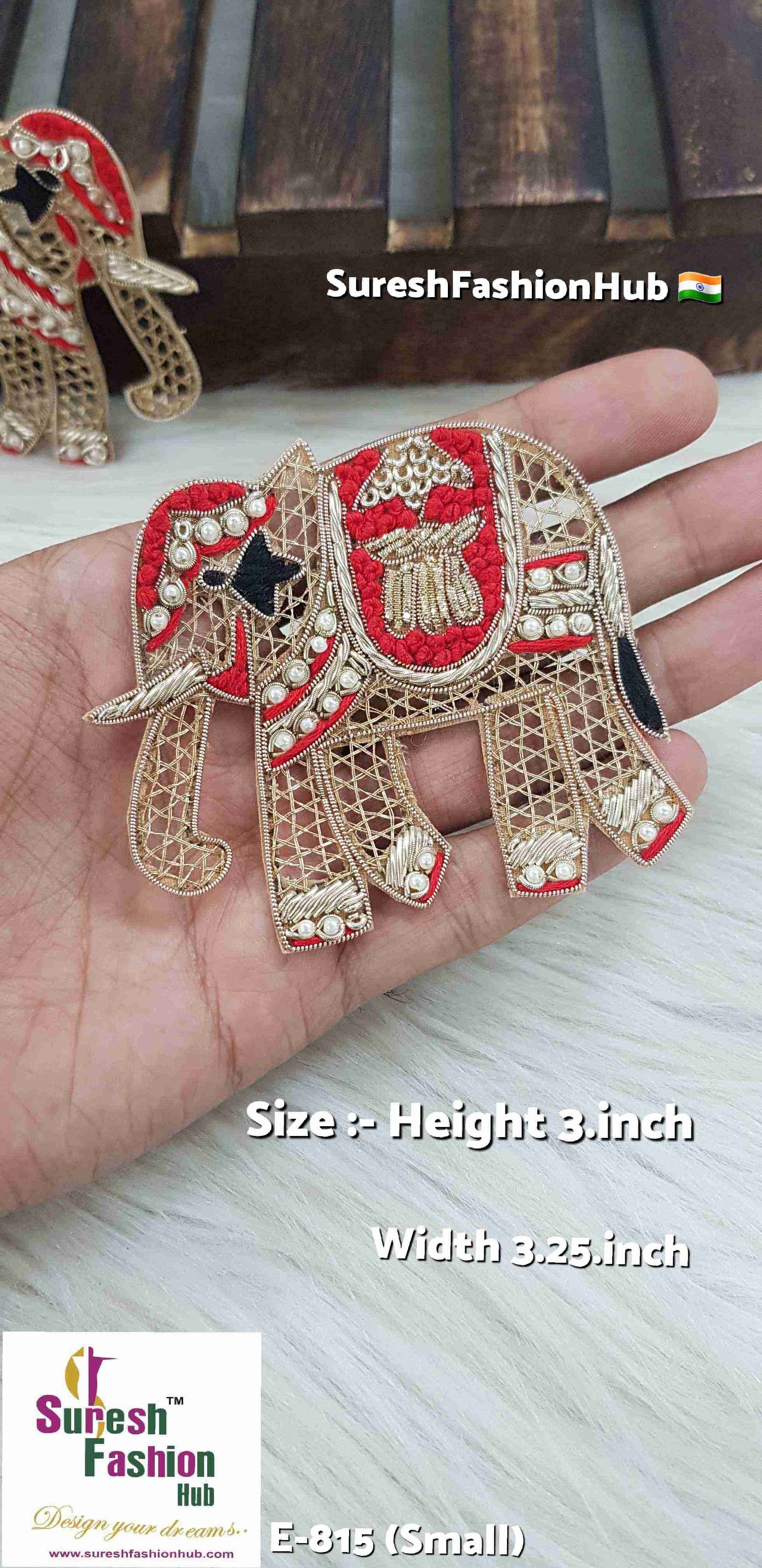 Royal Red & Black Elephant Patch – Left Facing