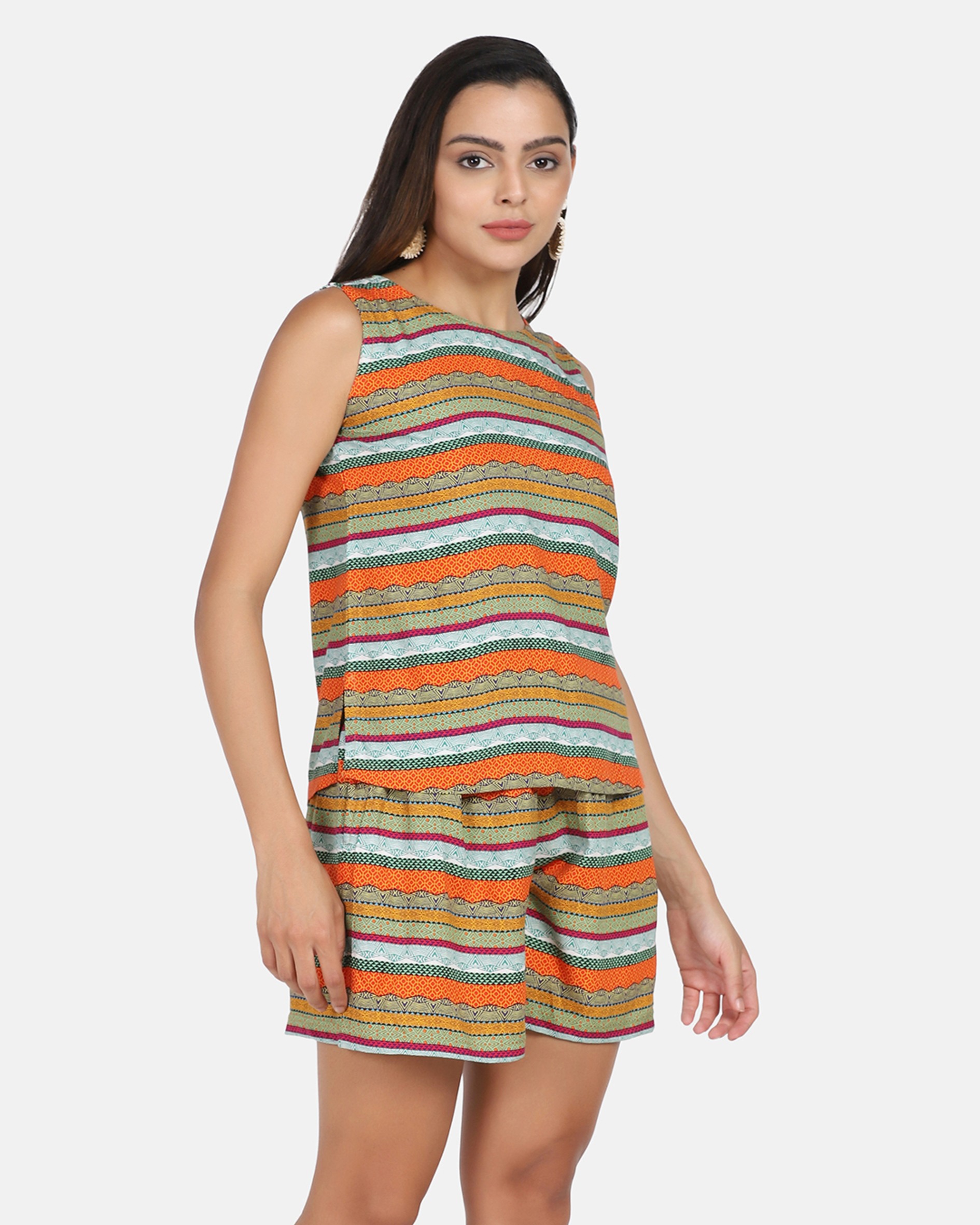 Printed Vertical Striped Co-Ords
