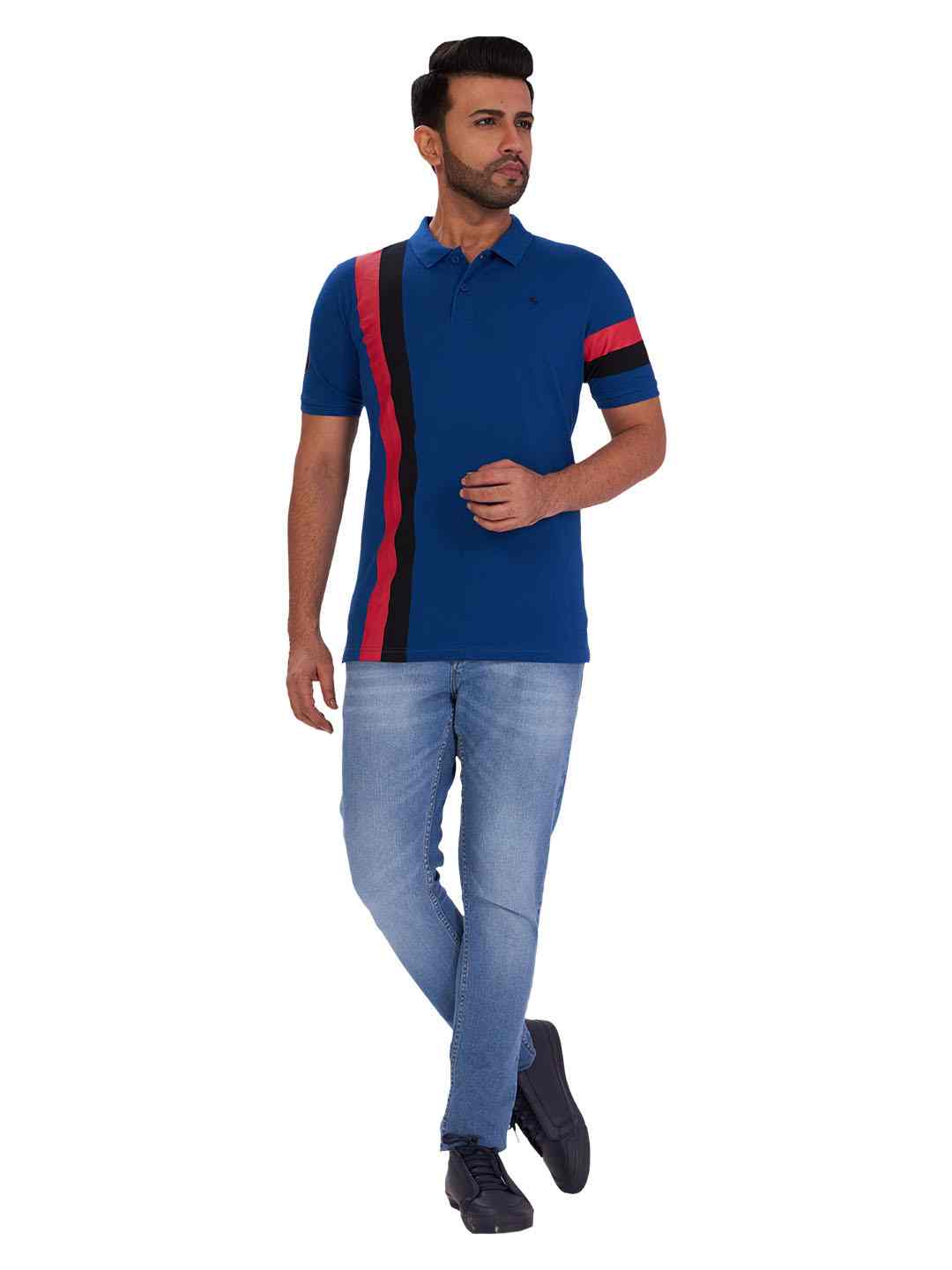 D'cot by Donear Men's Blue Cotton TShirts