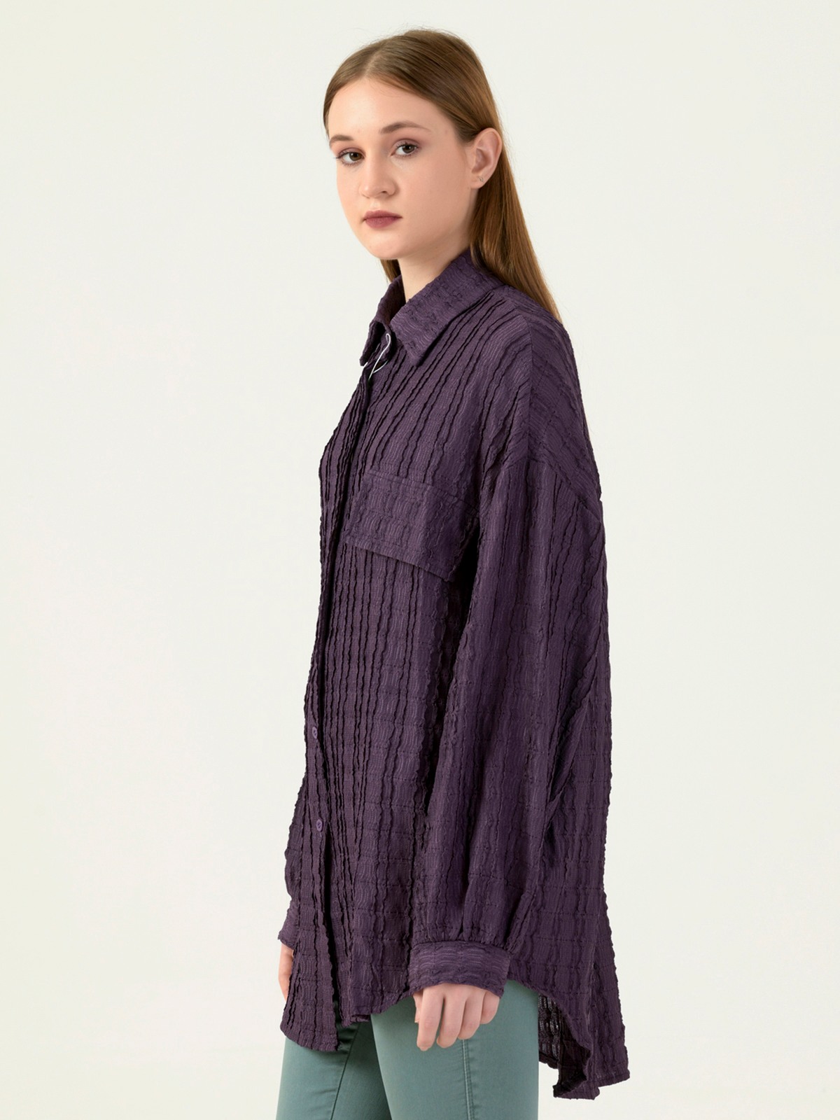 Albion Women Smart Premium Purple Casual Shirt