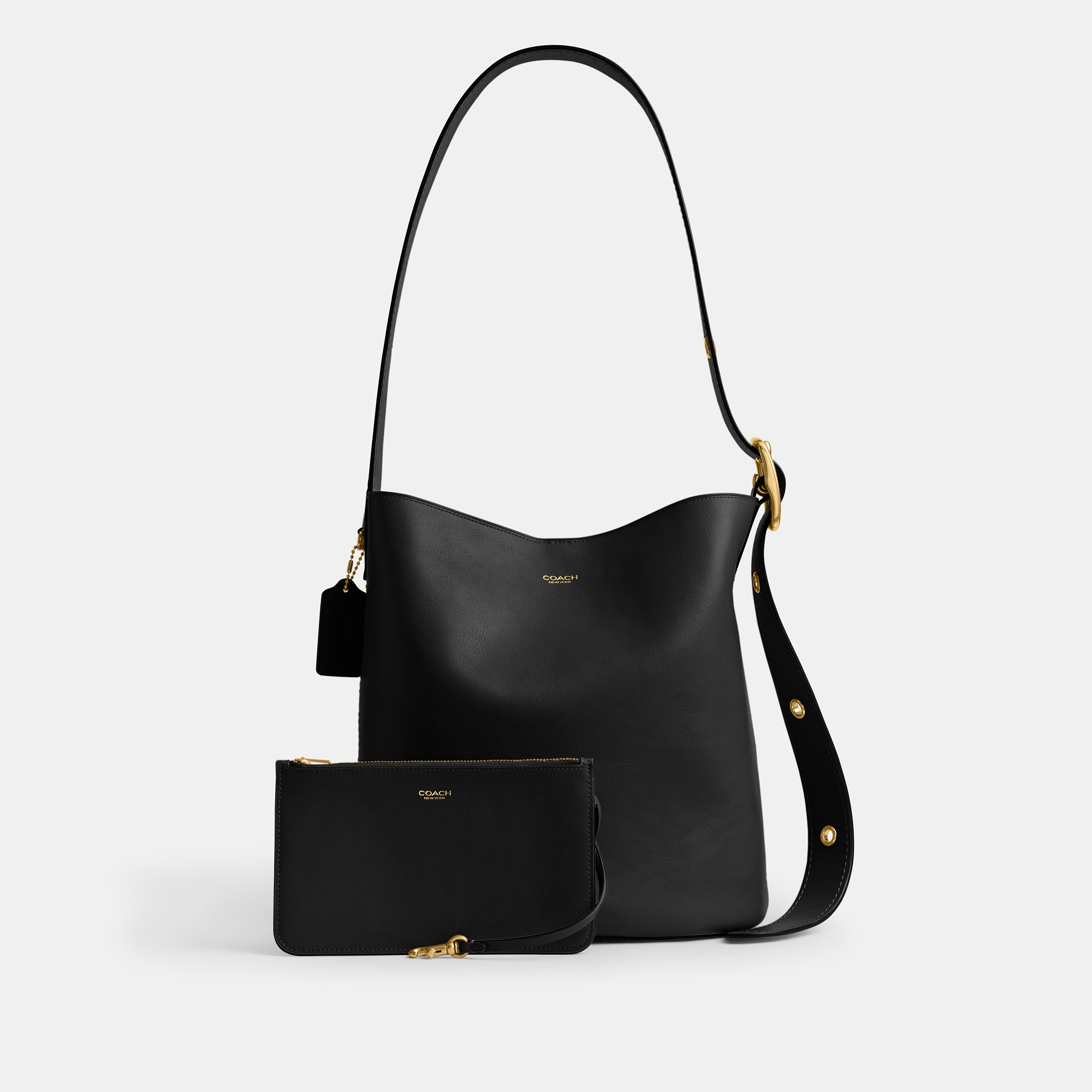 Natural Grain Leather Bleecker Bucket Bag