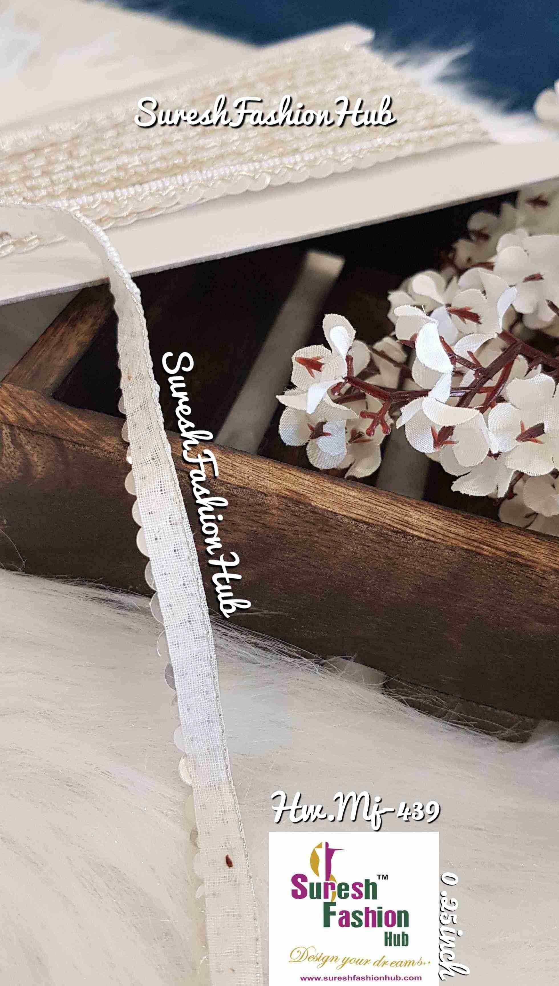 Handmade decorative Ribbon  in Silver Color.