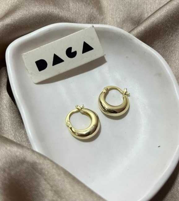 gold small round hoops