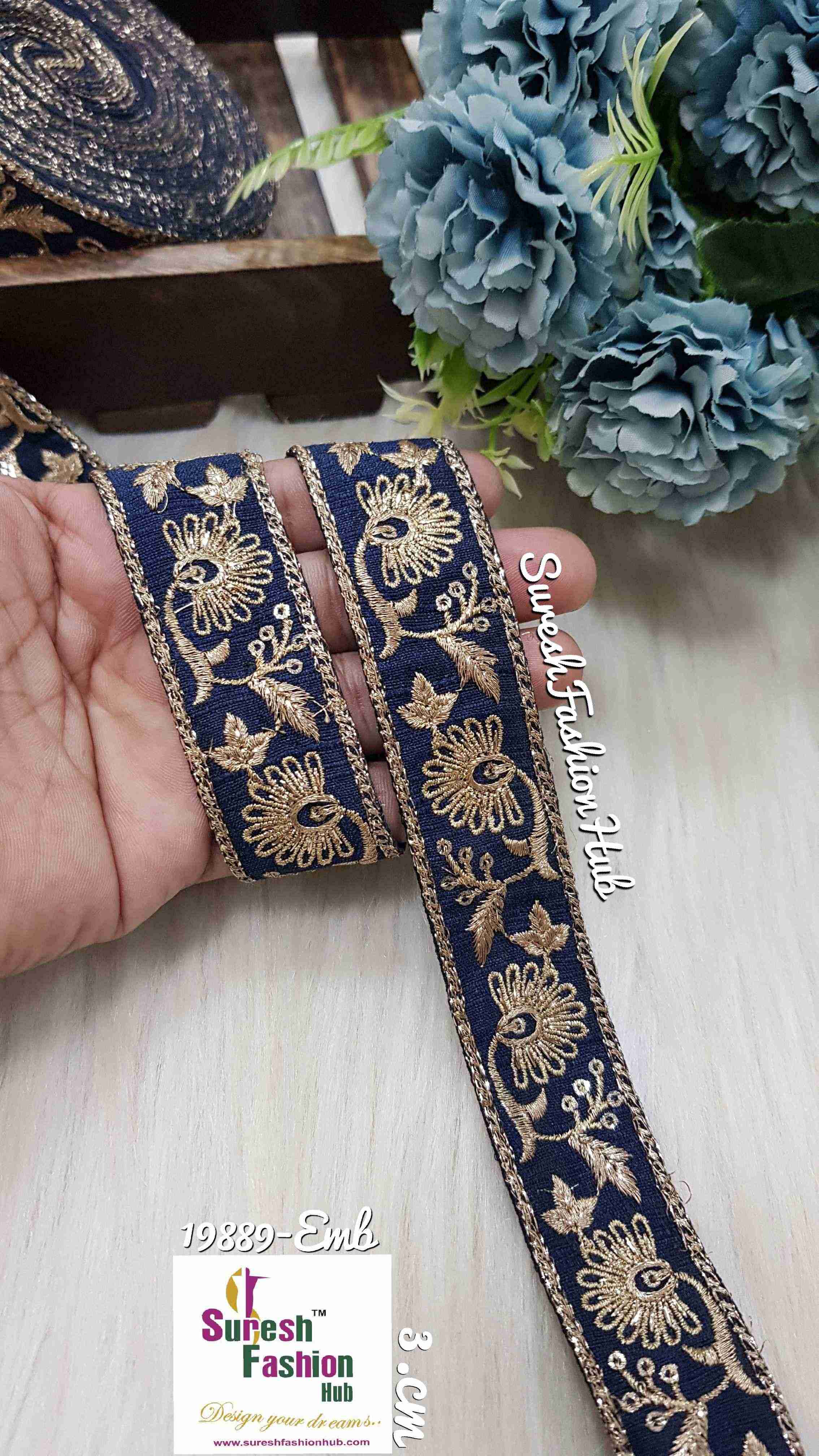 Royal Zari Blue Embroidery Accents