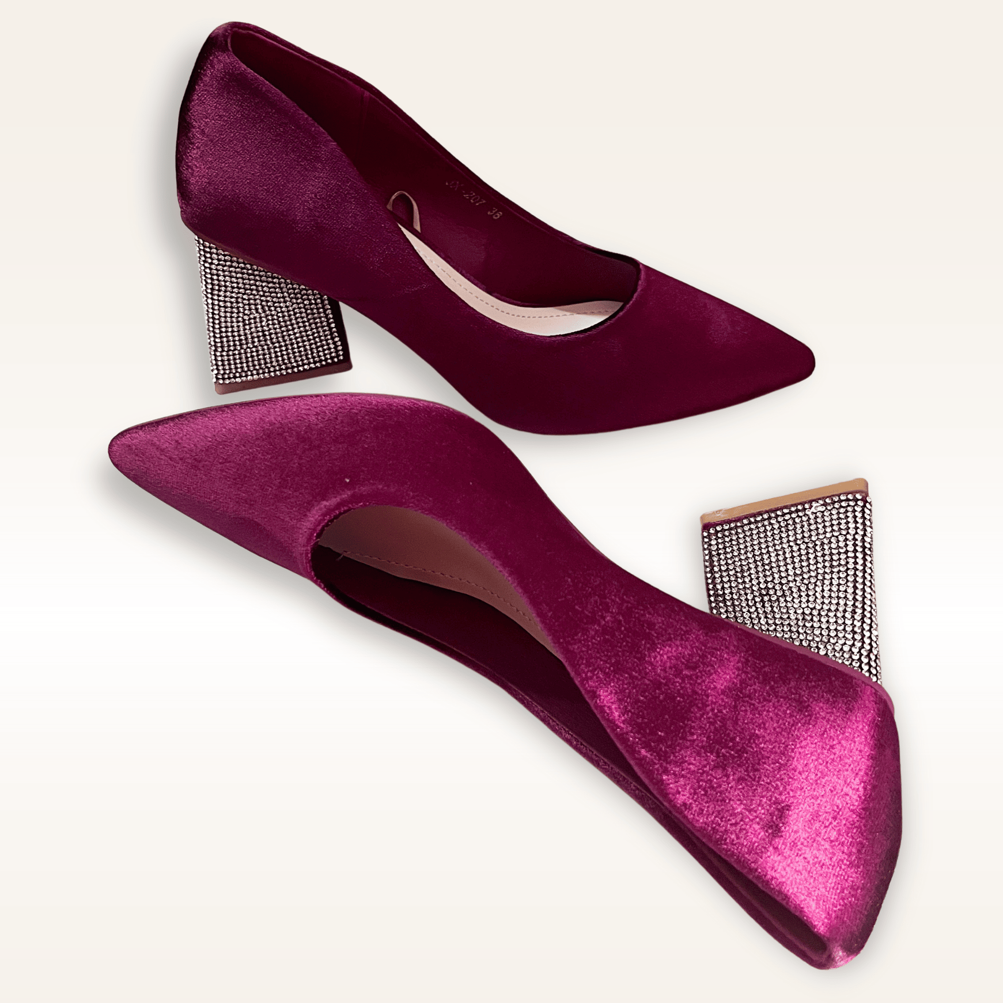 Sparkly block shop heel shoes