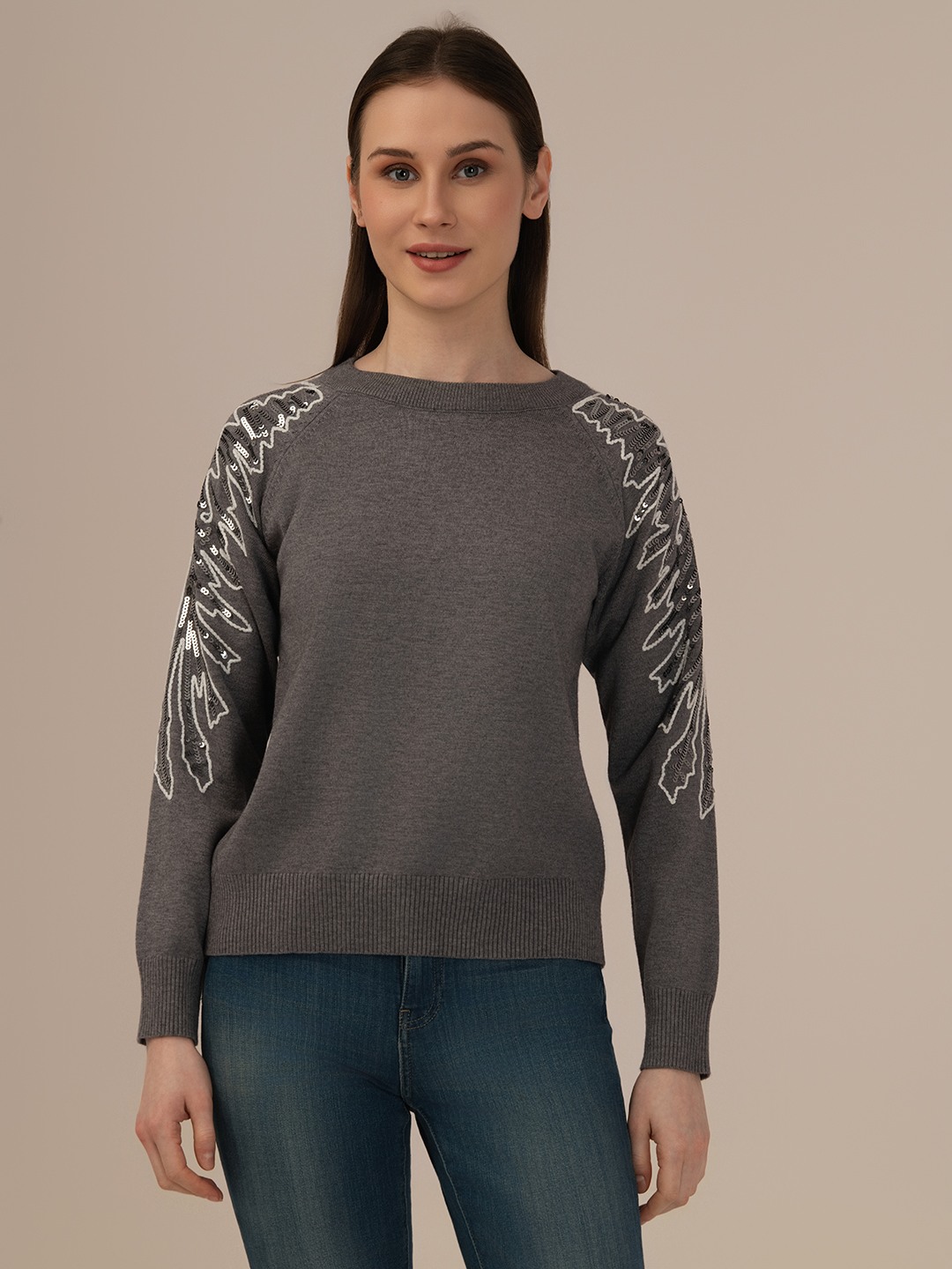 Albion Winter Classic Ladies Grey Woolen Top