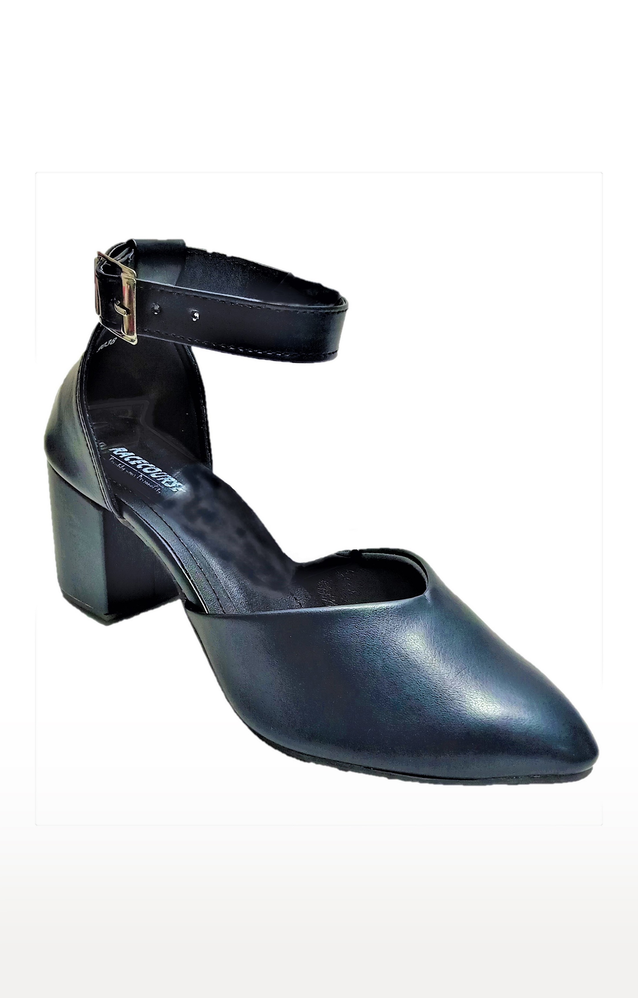 Leather block best sale heel court shoes