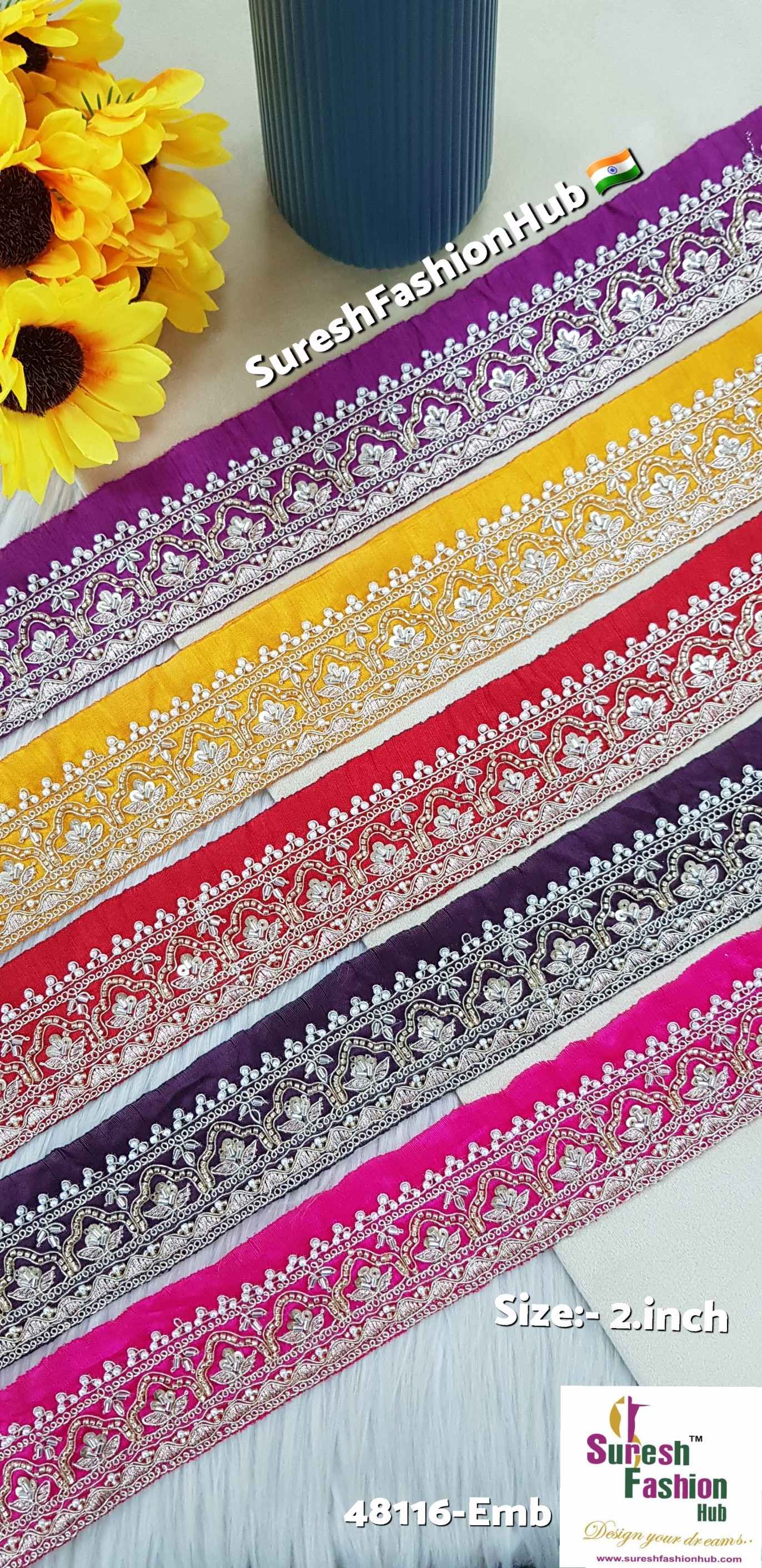 Orange  Sunkissed Aura Embroidery Lace