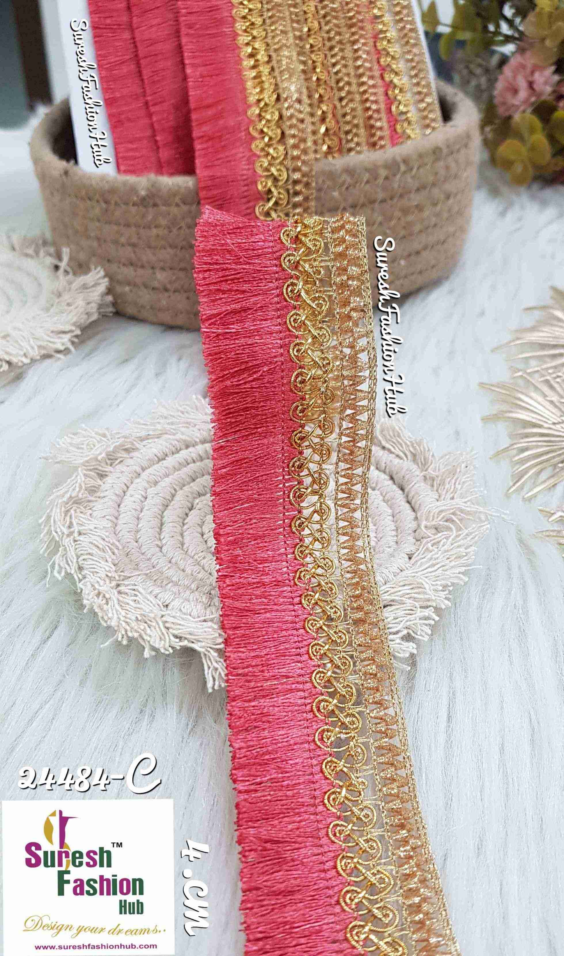 Shimmer Gajri / Carrot Thread Tassel Lace