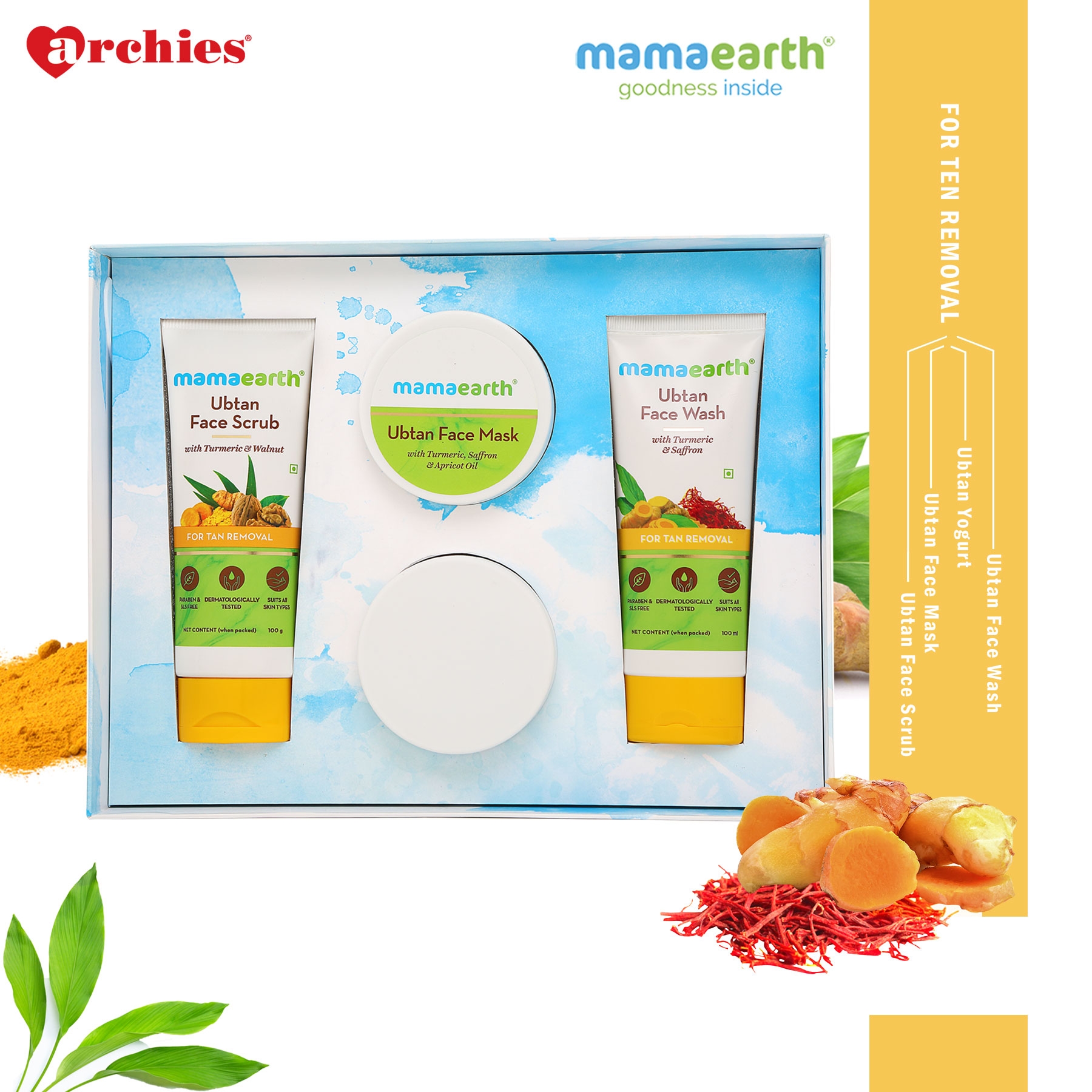 Mamaearth | Mamaearth Ubtan De-Tan Kit with UXR Soothing Lemongrass Body Wash 200ml & Soothing Lemongrass Shower Gel 200ml 2