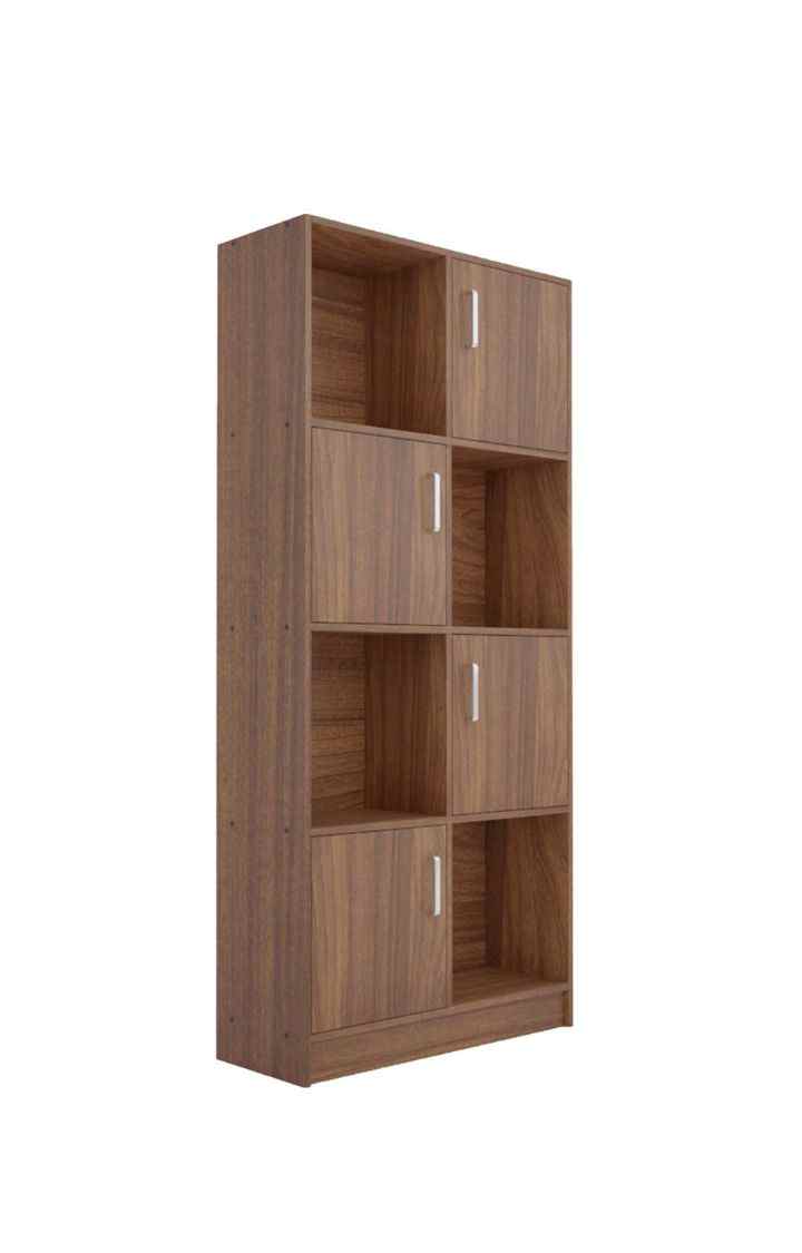 NEUDOT Funny Engineered Wood Semi-Open Book Shelf (Finish Color - Teak, Knock Down)