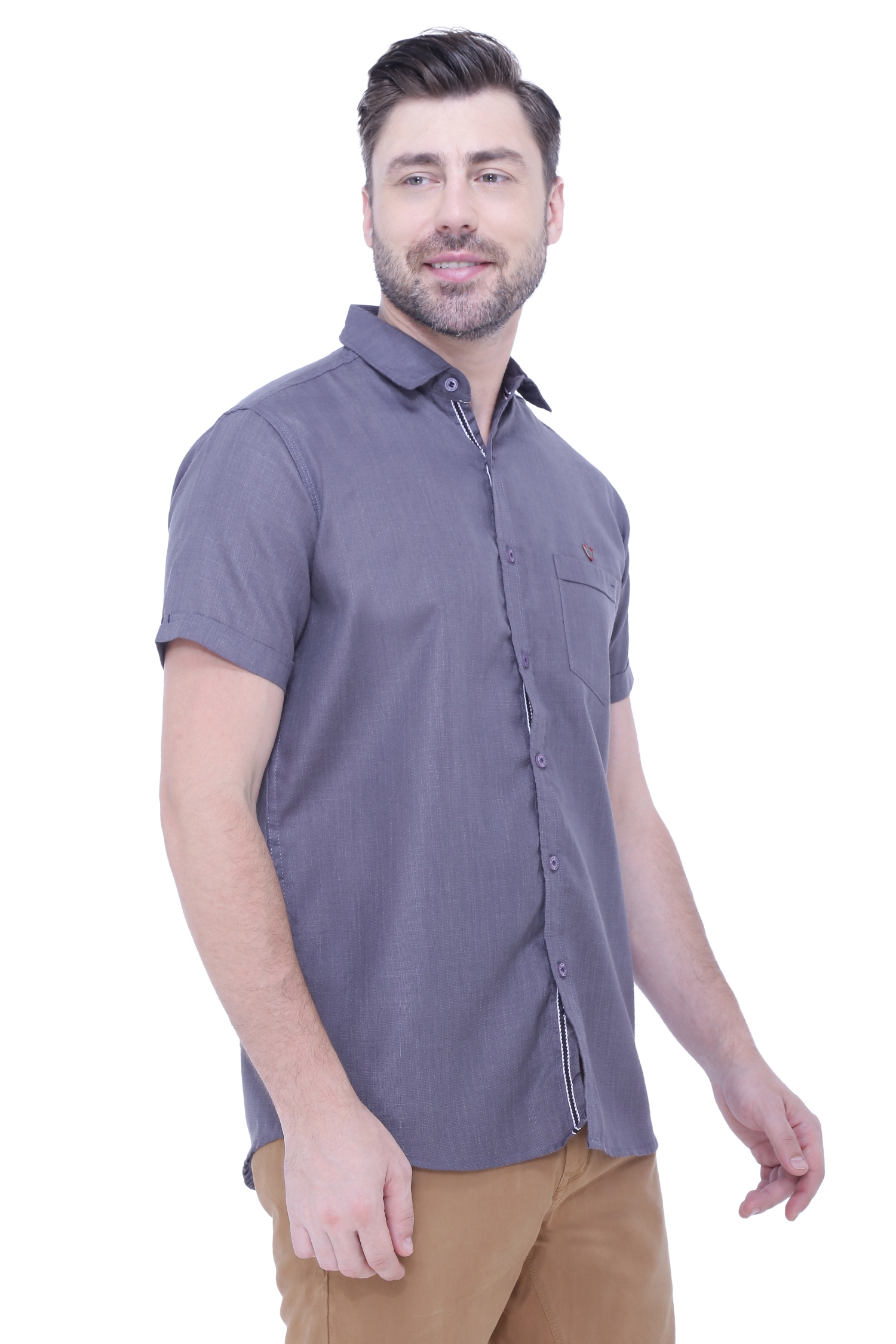Kuons Avenue | Kuons Avenue Men's Linen Blend Half Sleeves Casual Shirt-KACLHS1221 5