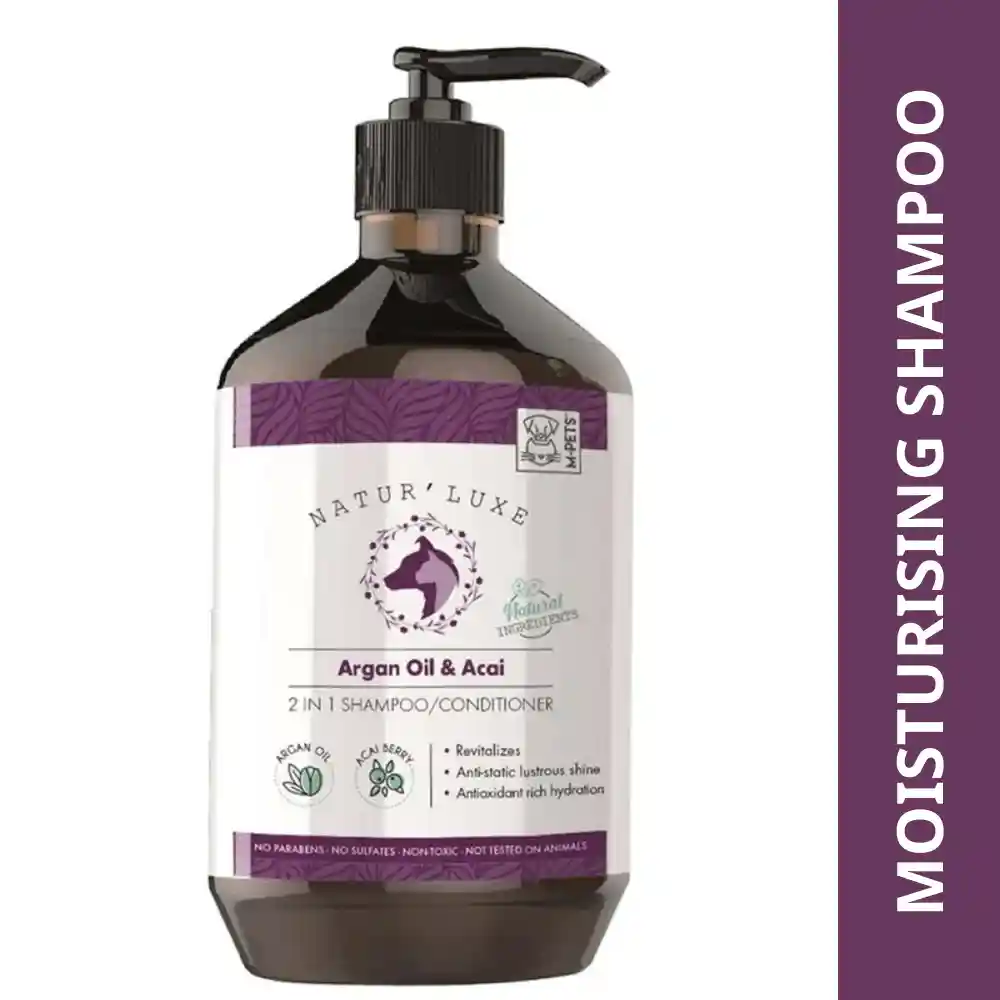 M-Pets Natur Luxe Argan Oil & Acai 2-in-1 Shampoo & Conditioner - 500 ml